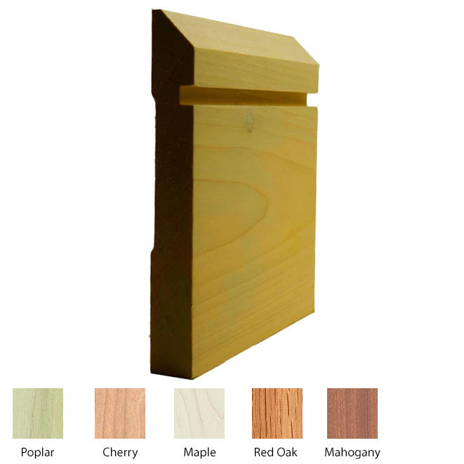 EWBB20 Beveled Grooved 5-1/4 inch Tall Baseboard Moulding