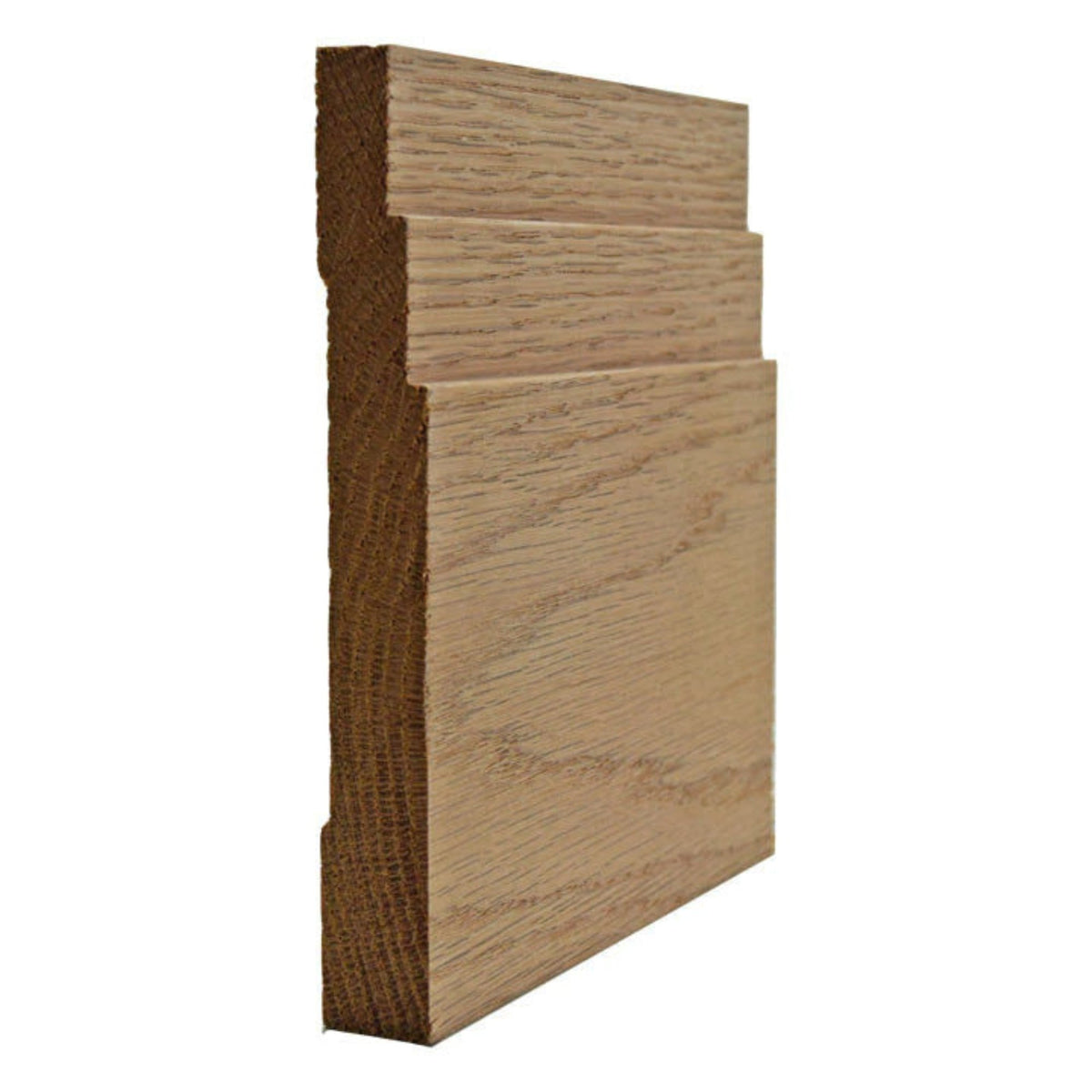 Red Oak Stepped Contemporary Baseboard Molding Trim EWBB29-R