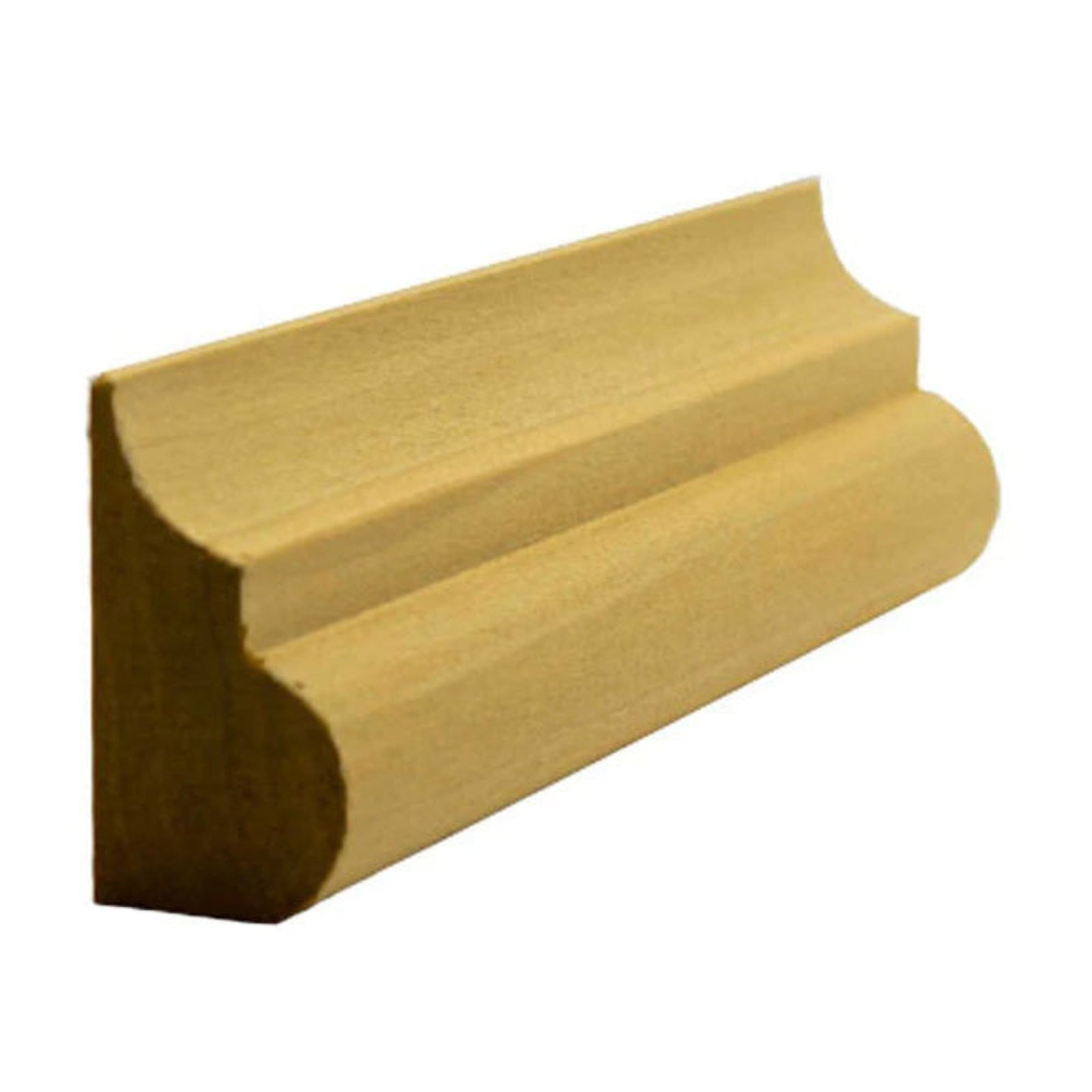 Poplar Nose and Cove Base Cap Trim Molding EWBC26-P