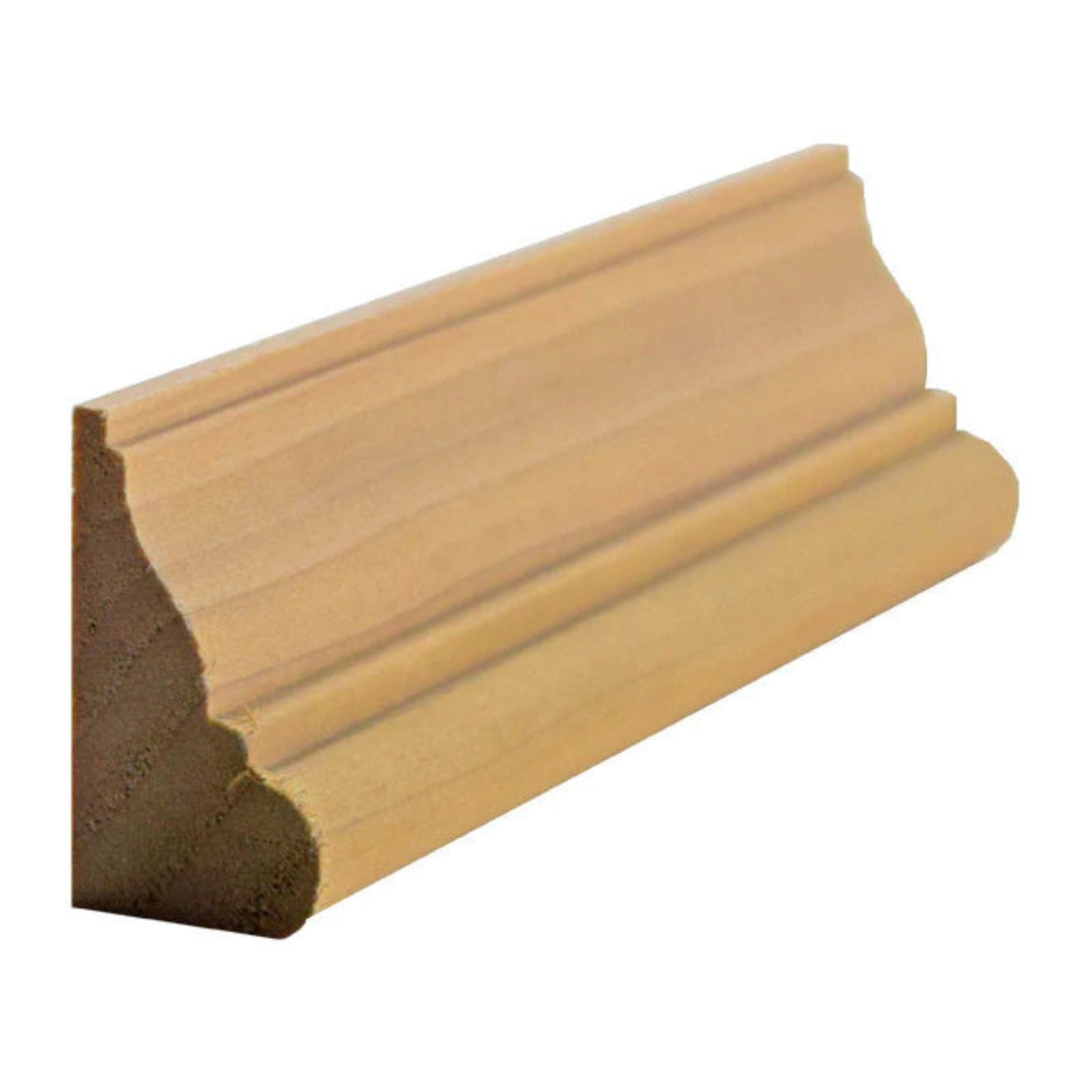 Poplar Nose and Cove Base Cap Trim Molding EWBC28-P