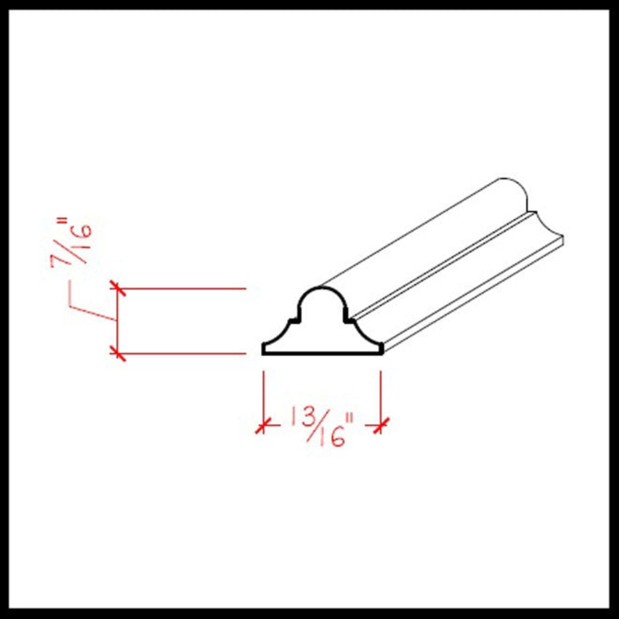 Poplar Astragal Molding EWAS11-P