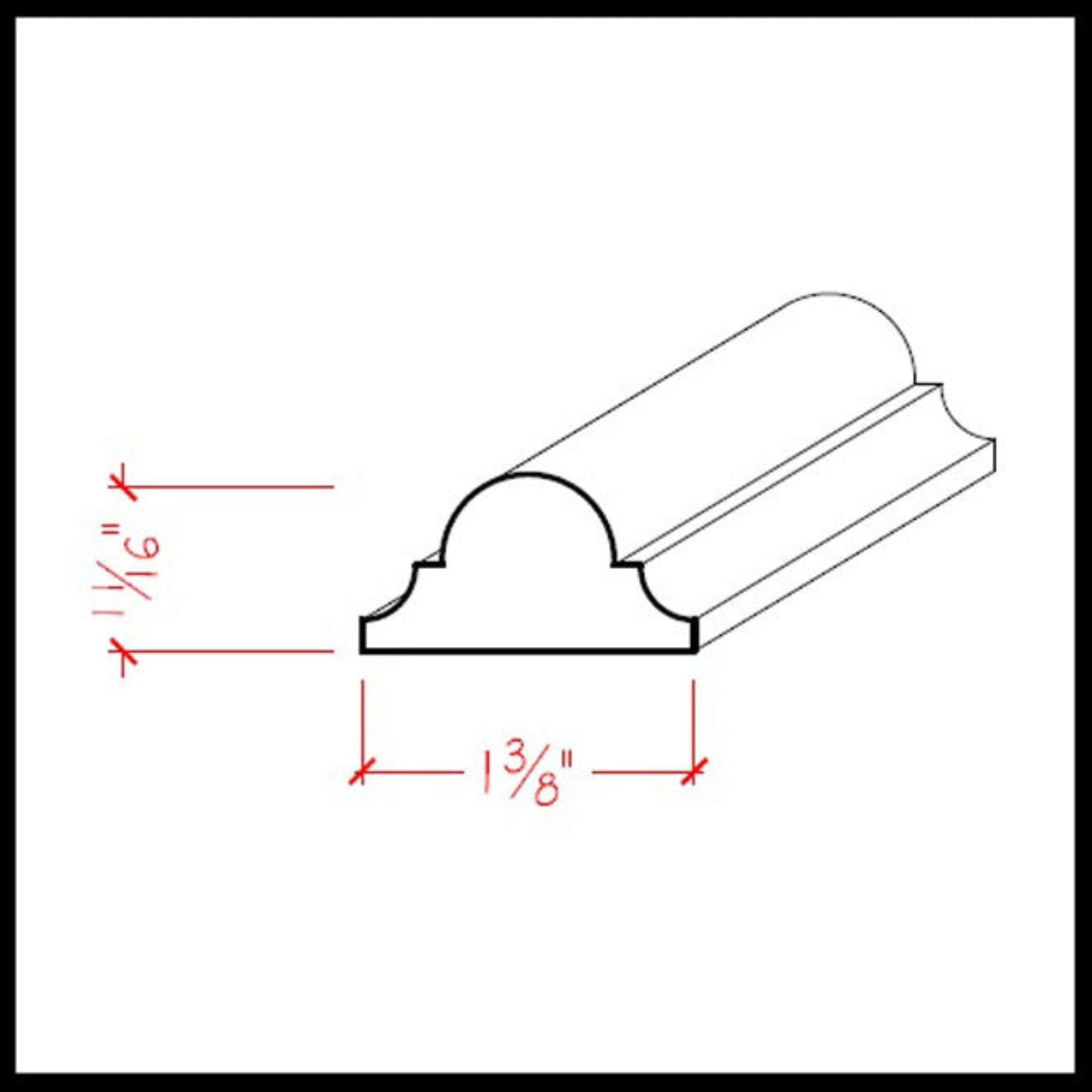 Poplar Astragal Molding EWAS12-P