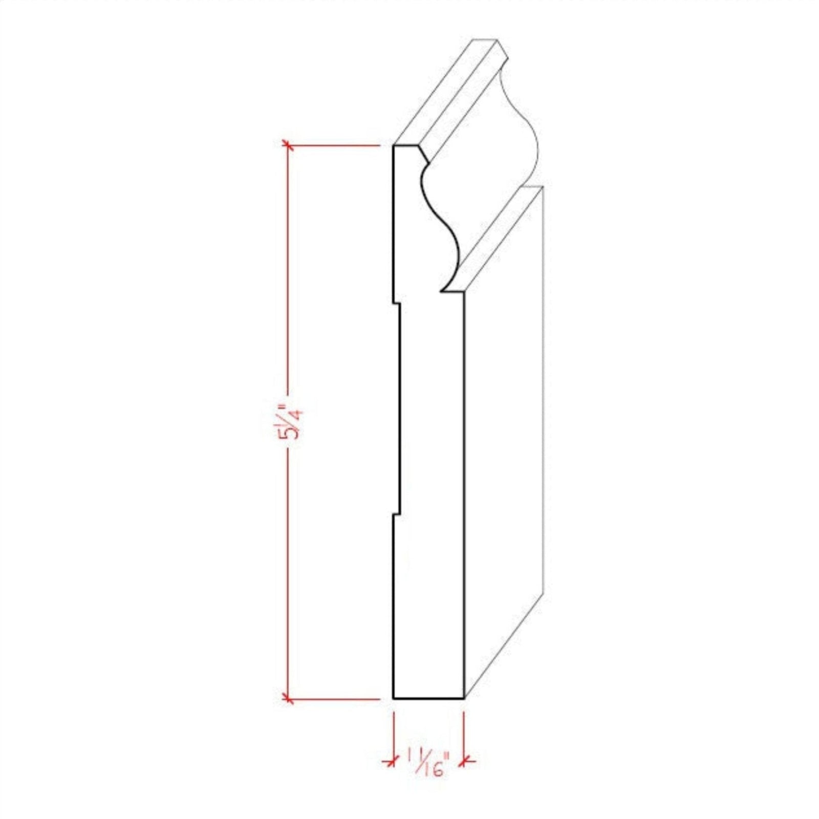 Poplar Colonial Baseboard Trim EWBB12-P