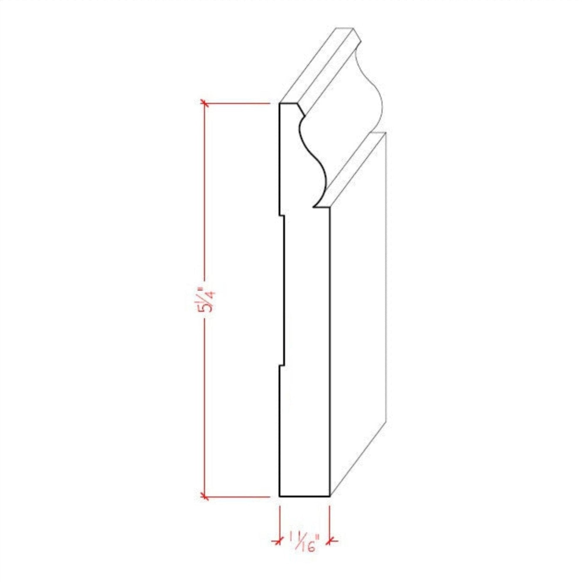 Poplar Colonial Baseboard Trim EWBB12-P