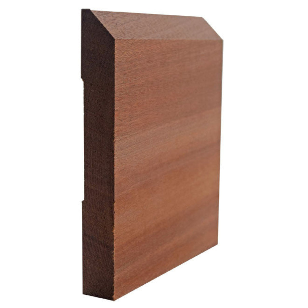 Sapele Mahogany Beveled Edge Baseboard Trim EWBB15