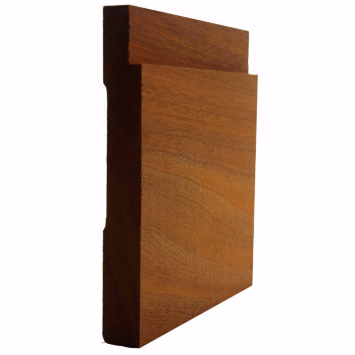 Sapele Mahogany Notched Baseboard Trim EWBB18-S