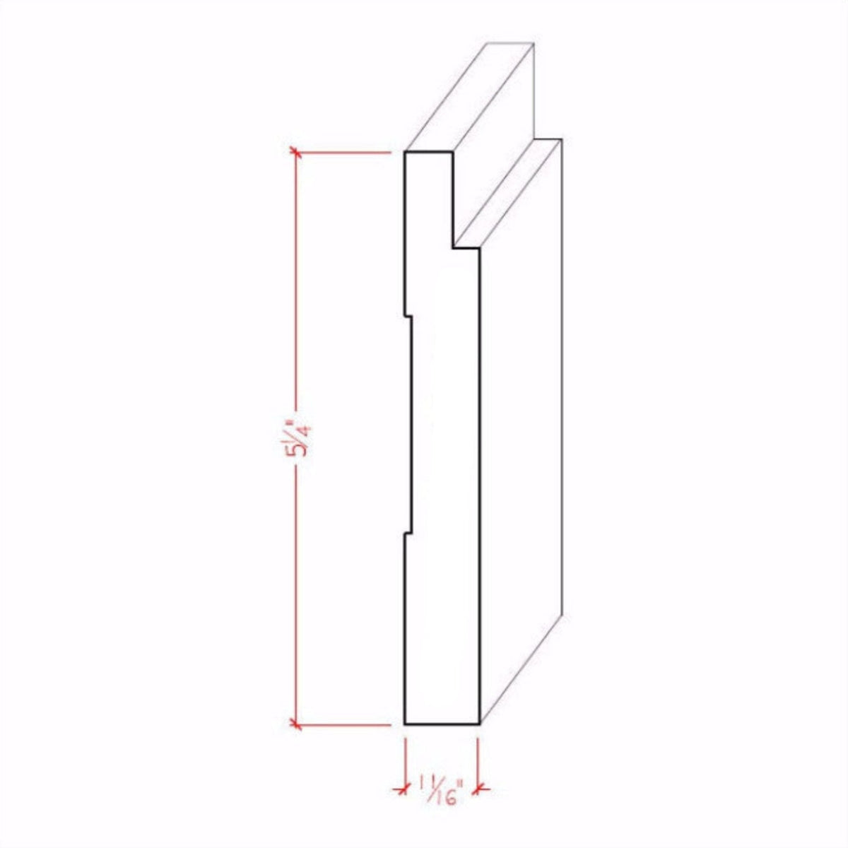 Baseboard Trim EWBB18 Line Drawing