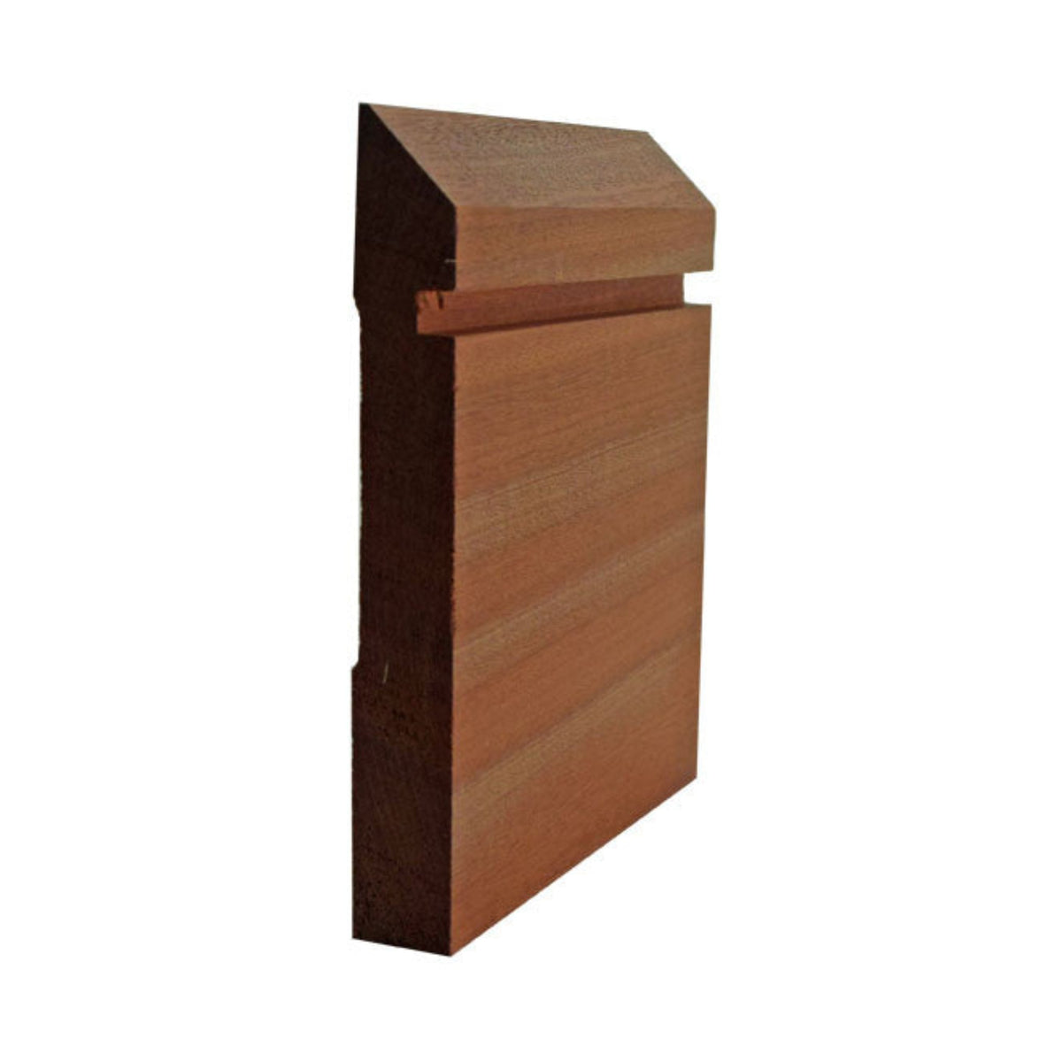 Sapele Mahogany Beveled Grooved Baseboard Trim Moulding EWBB20-S