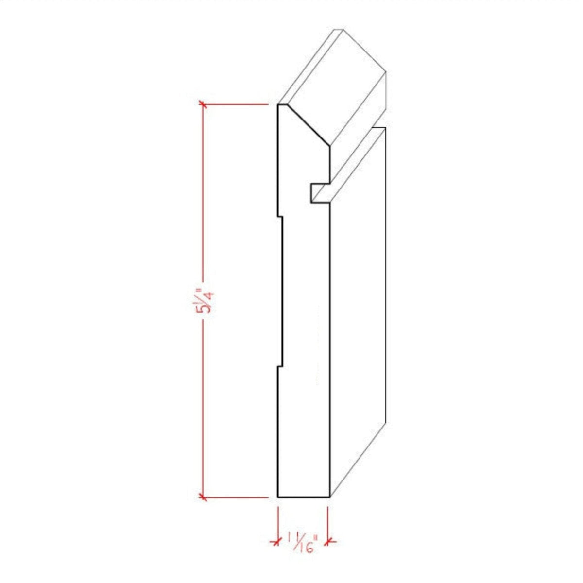 Baseboard Trim EWBB20 Line Drawing