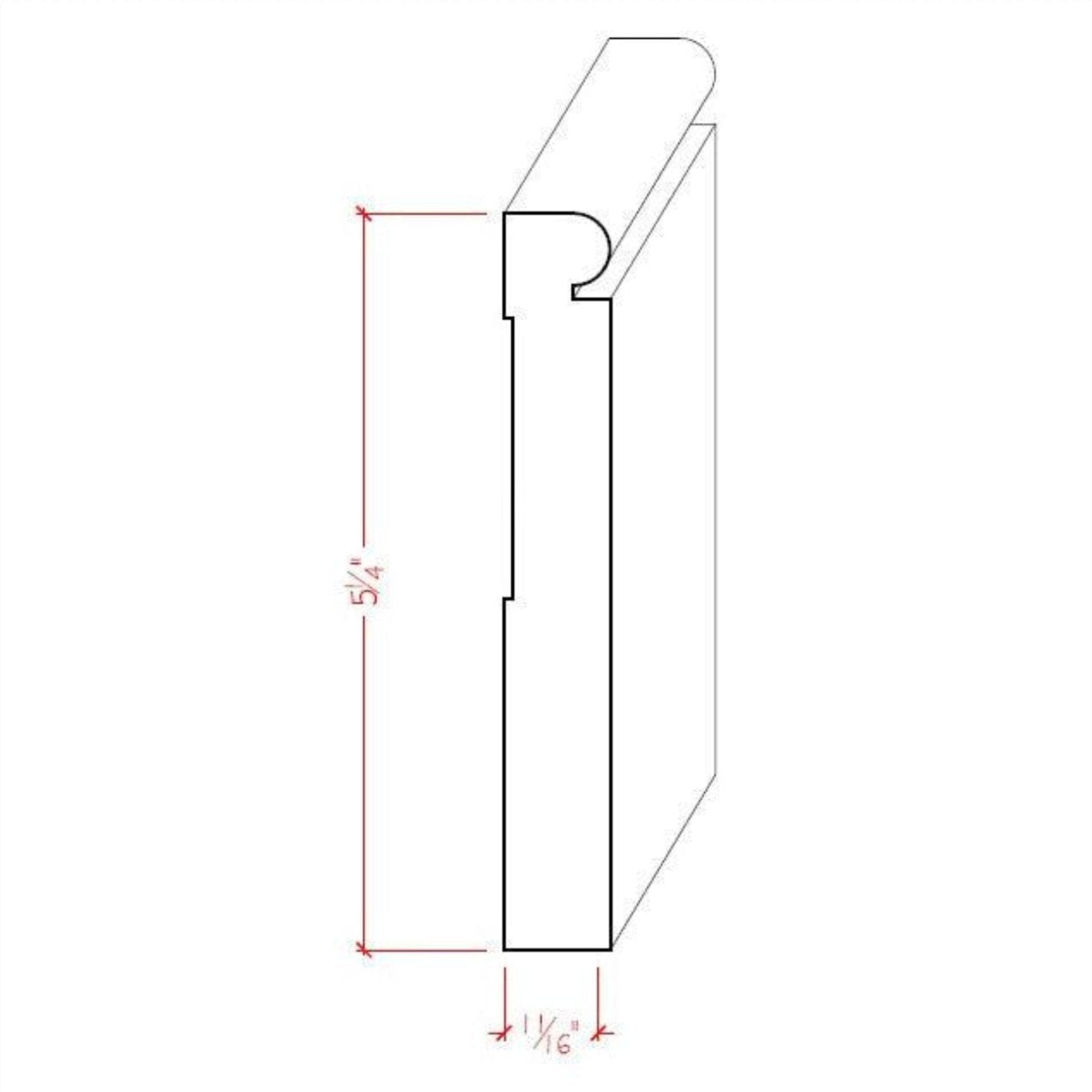 Poplar Beaded Baseboard Trim EWBB26-P