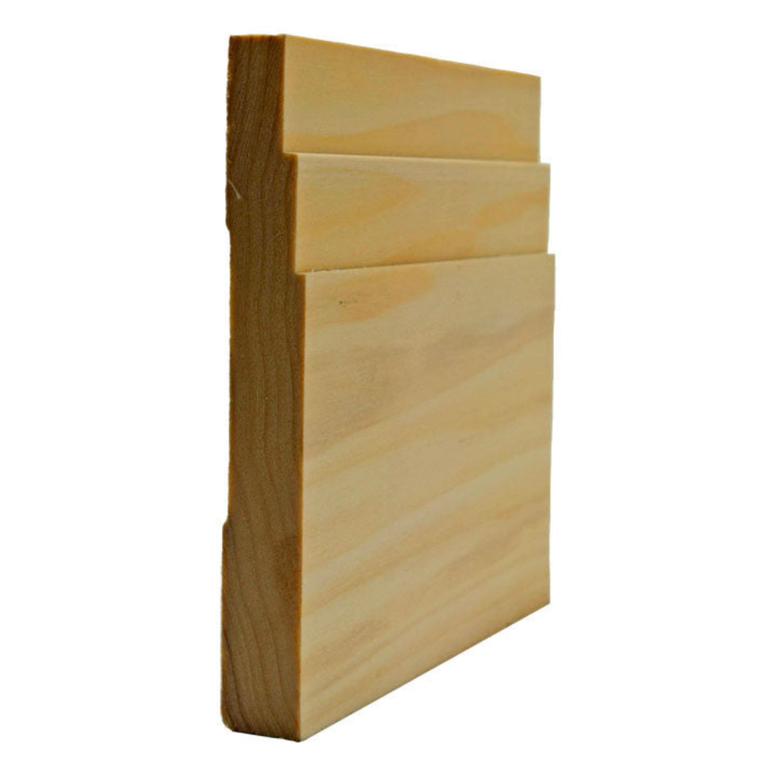 Poplar Stepped Contemporary Baseboard Molding Trim EWBB29-P