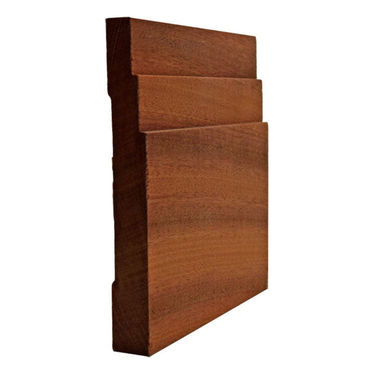 Sapele Mahogany Stepped Contemporary Baseboard Molding Trim EWBB29-S