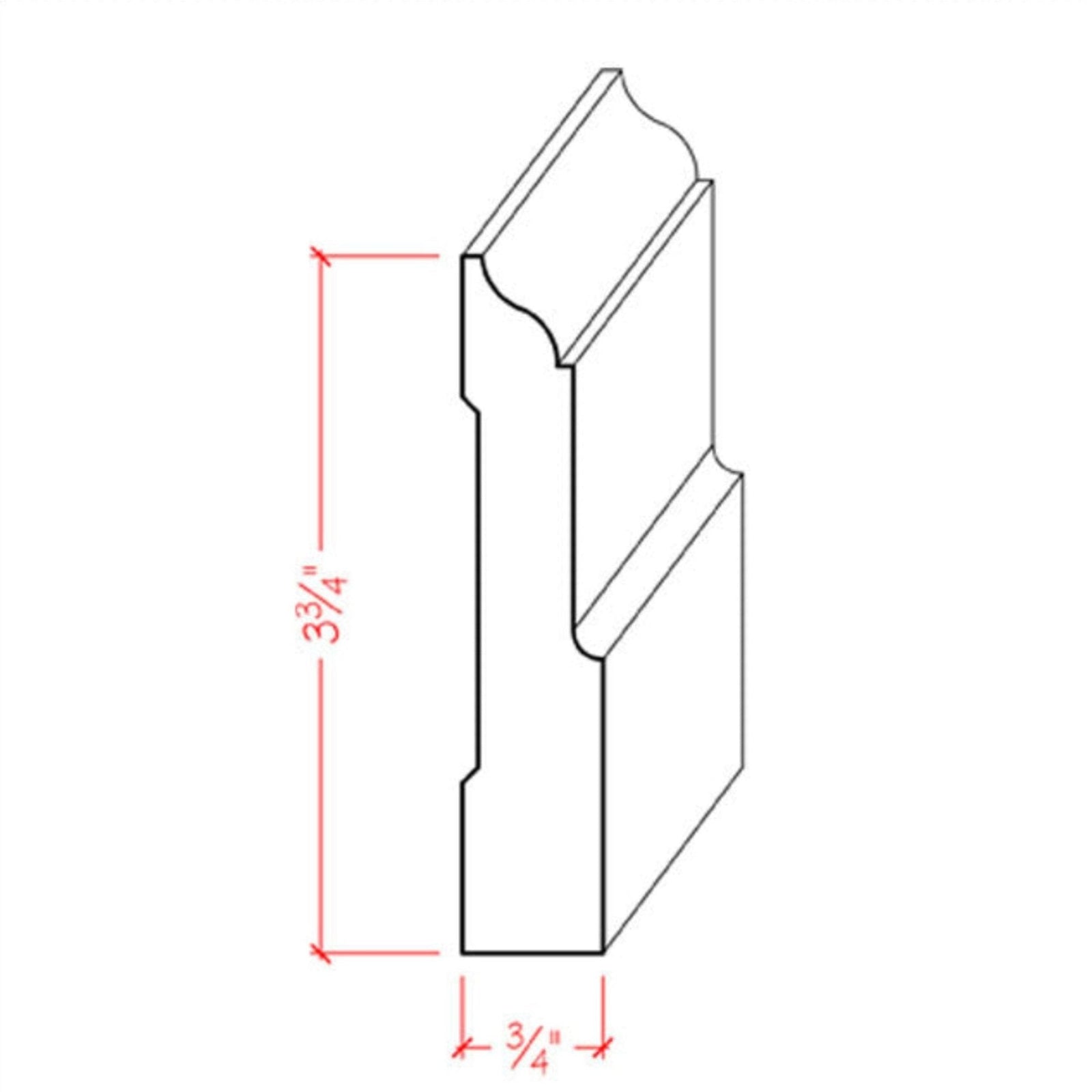Poplar Colonial Baseboard Trim Molding EWBB31-P