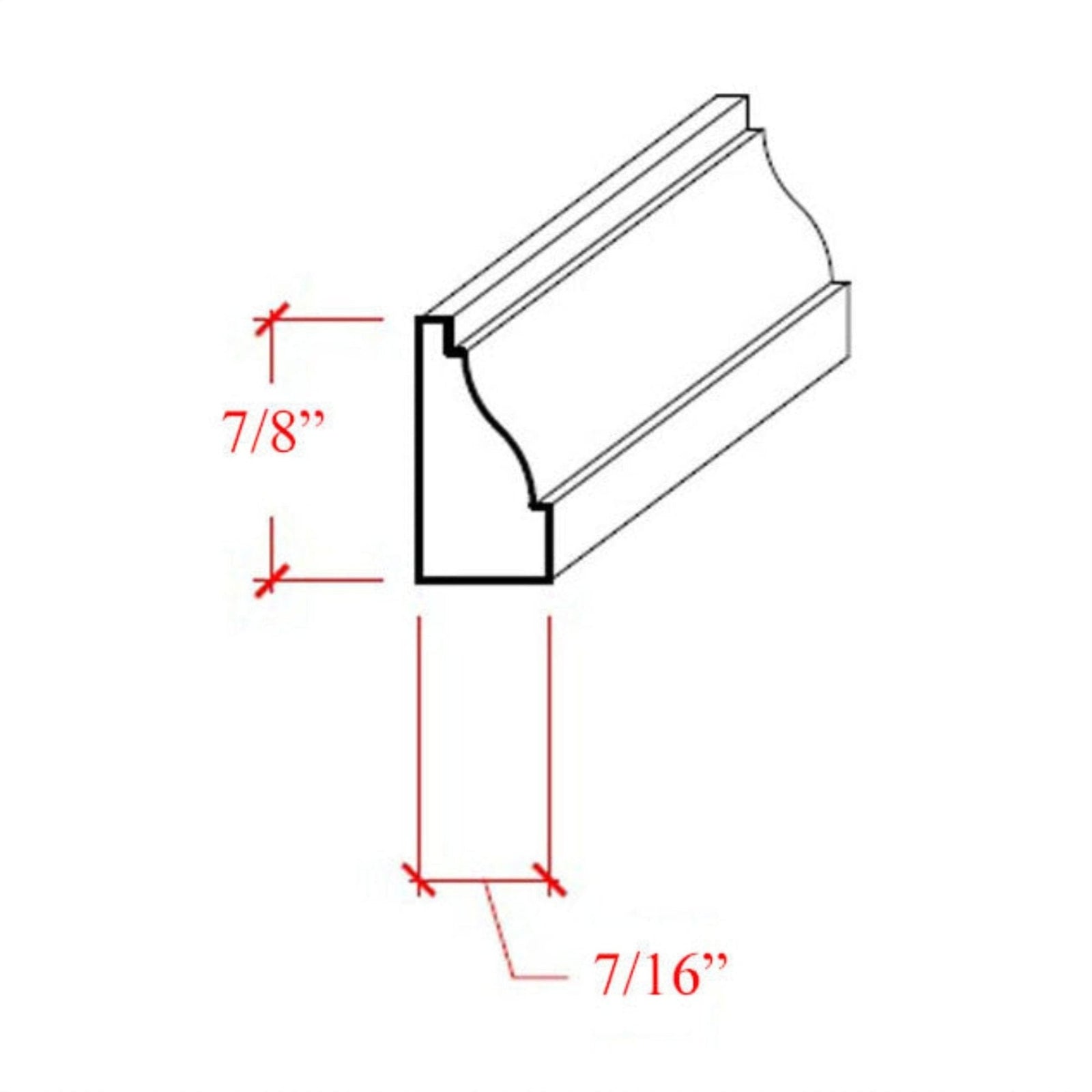 Poplar Colonial Baseboard Shoe Trim EWBS13-P