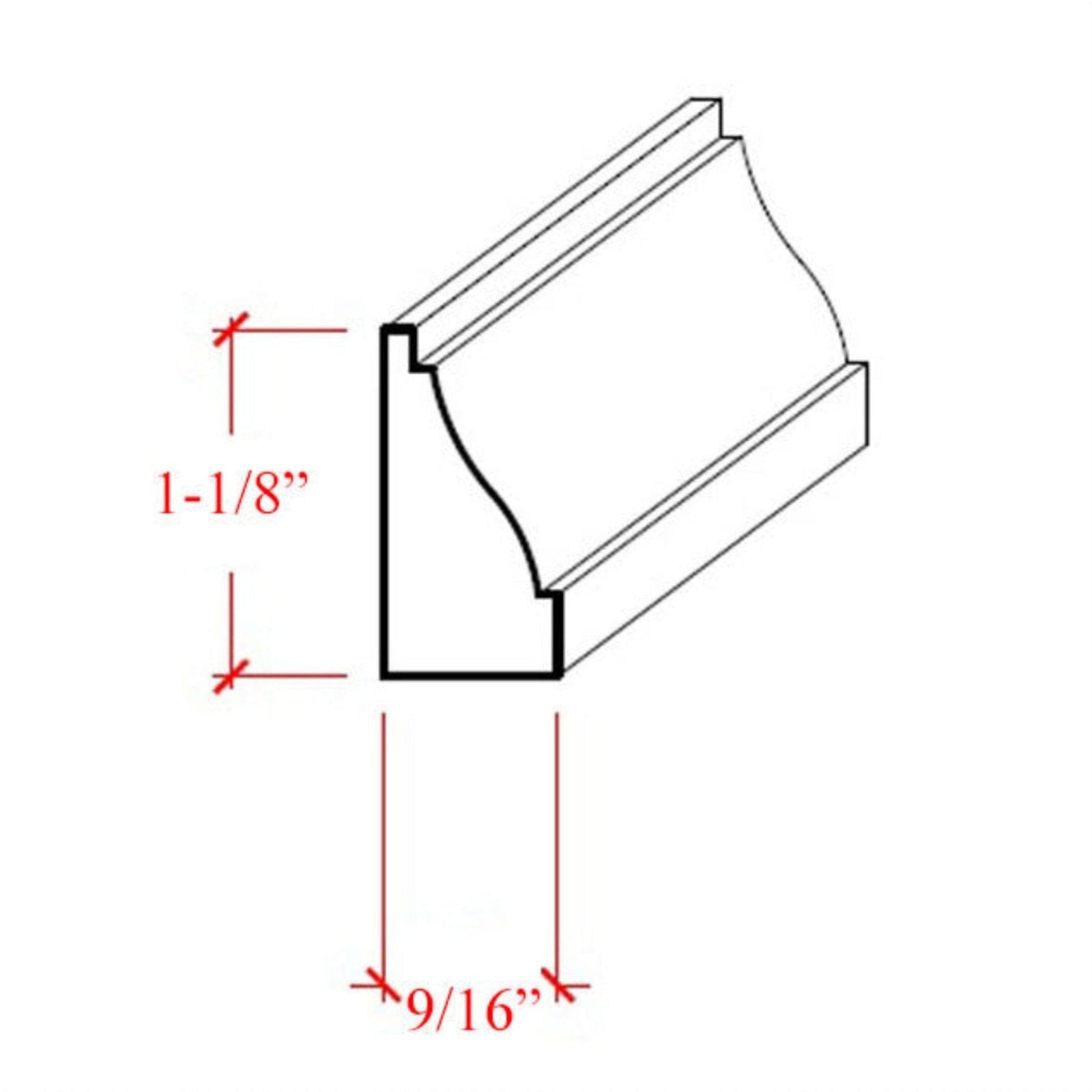 Poplar Colonial Baseboard Shoe Trim EWBS14-P