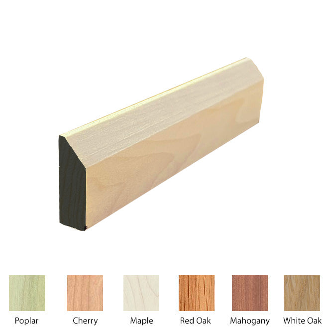 Poplar Beveled edge Baseboard Shoe Trim EWBS21
