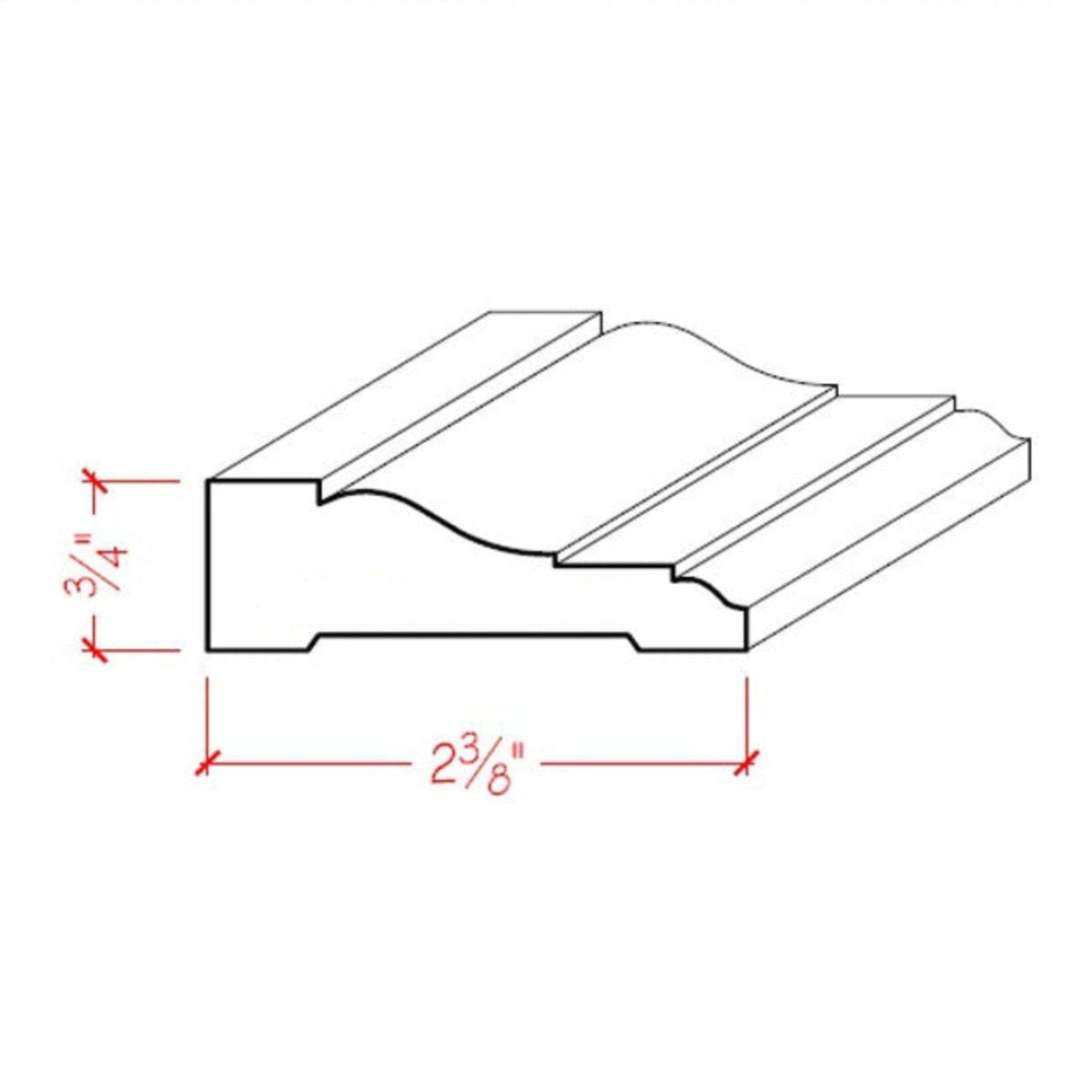  Colonial Casing Trim EWCA11 Line Drawing