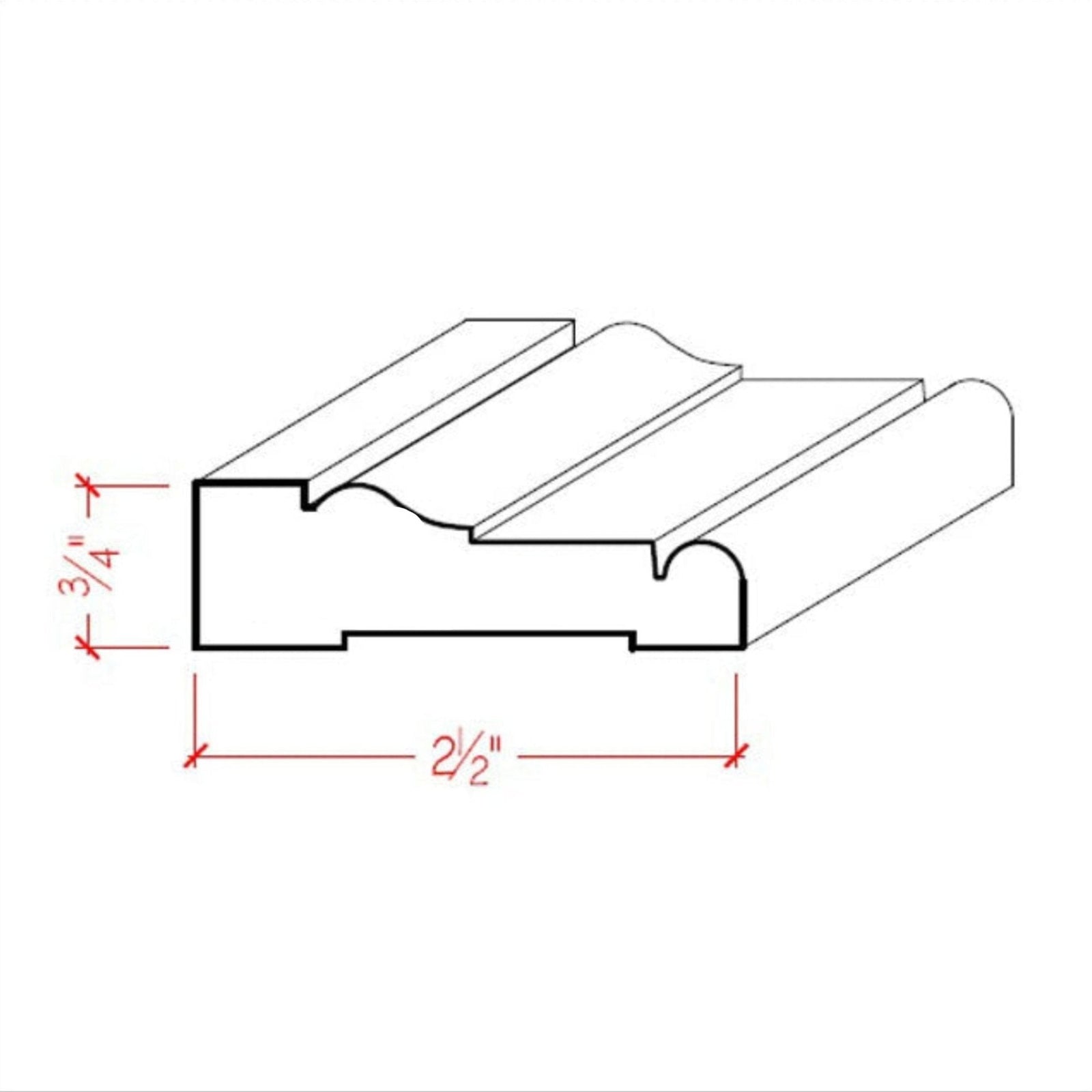 Poplar Traditional casing Trim Molding EWCA16-P