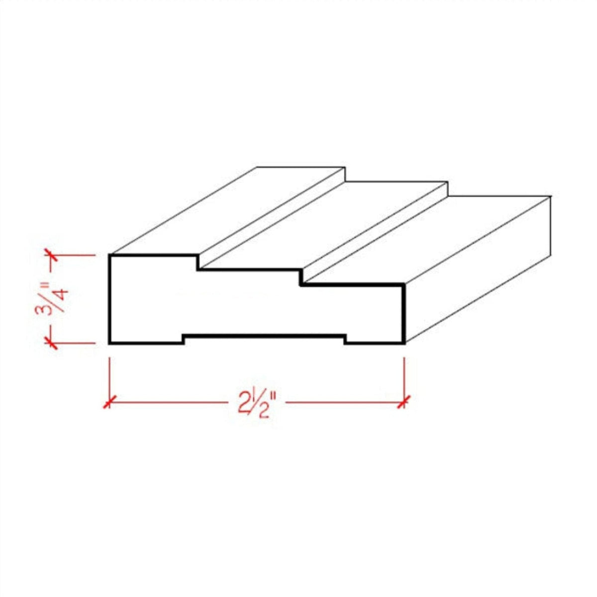 Contemporary Casing Trim EWCA34 Line Drawing