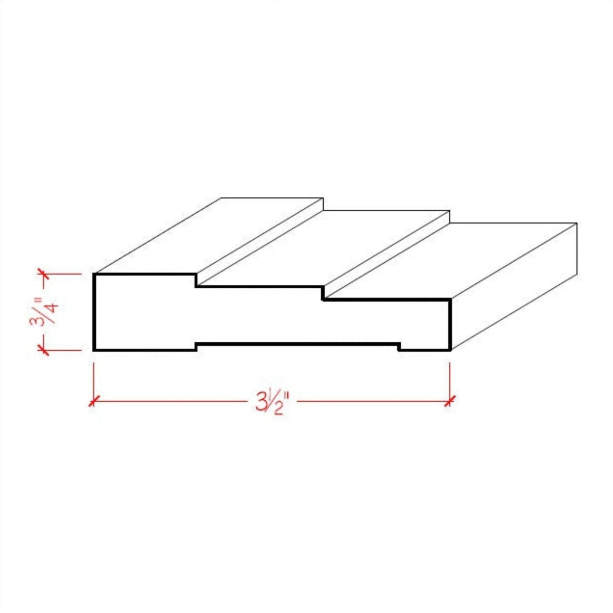 Poplar Stepped Contemporary Casing Trim Moulding EWCA35-P