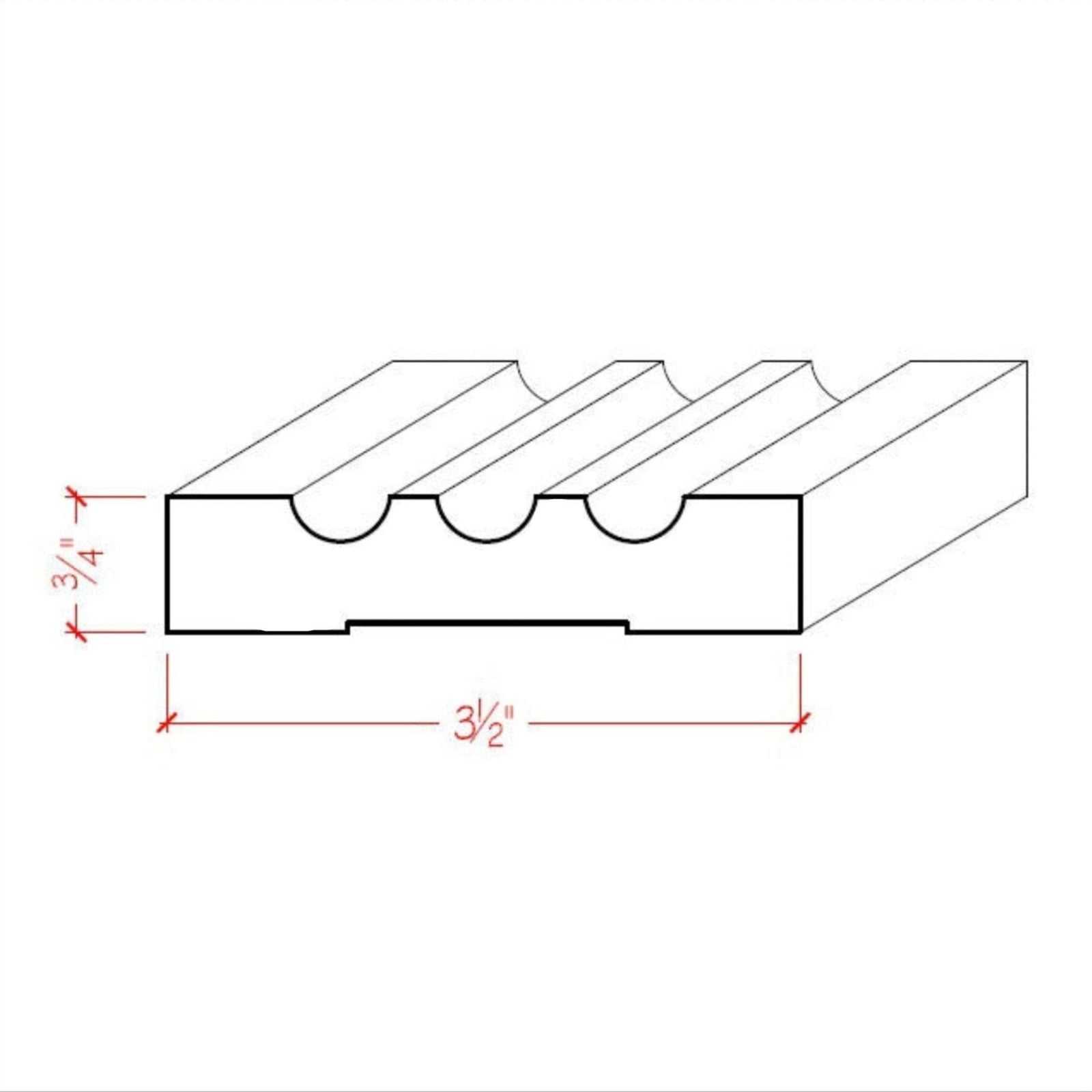 Poplar Fluted Casing Trim Molding EWCA46-P
