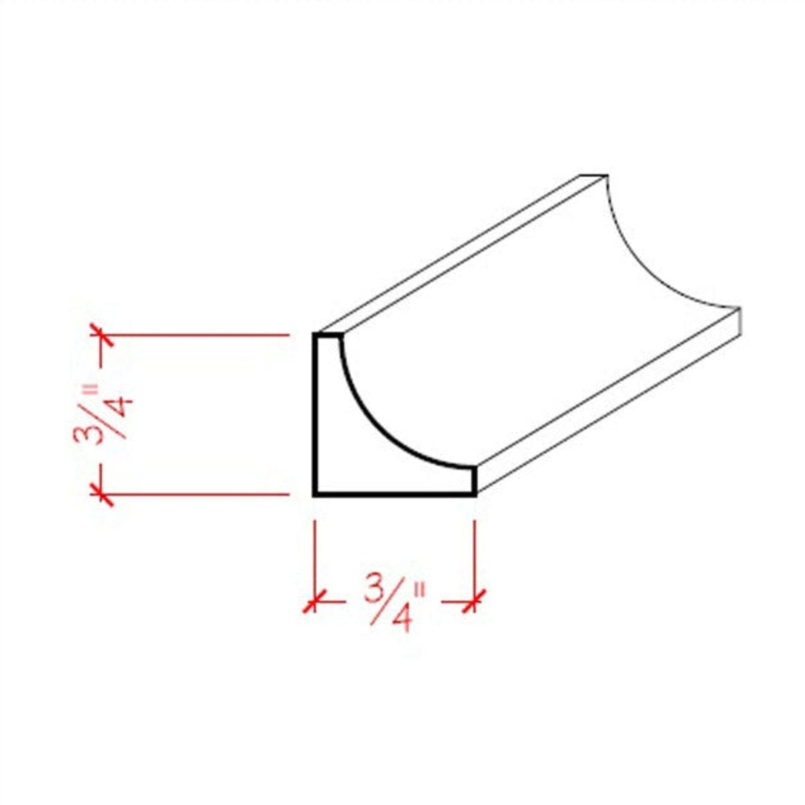 Poplar Corner cove trim molding EWCC12-P