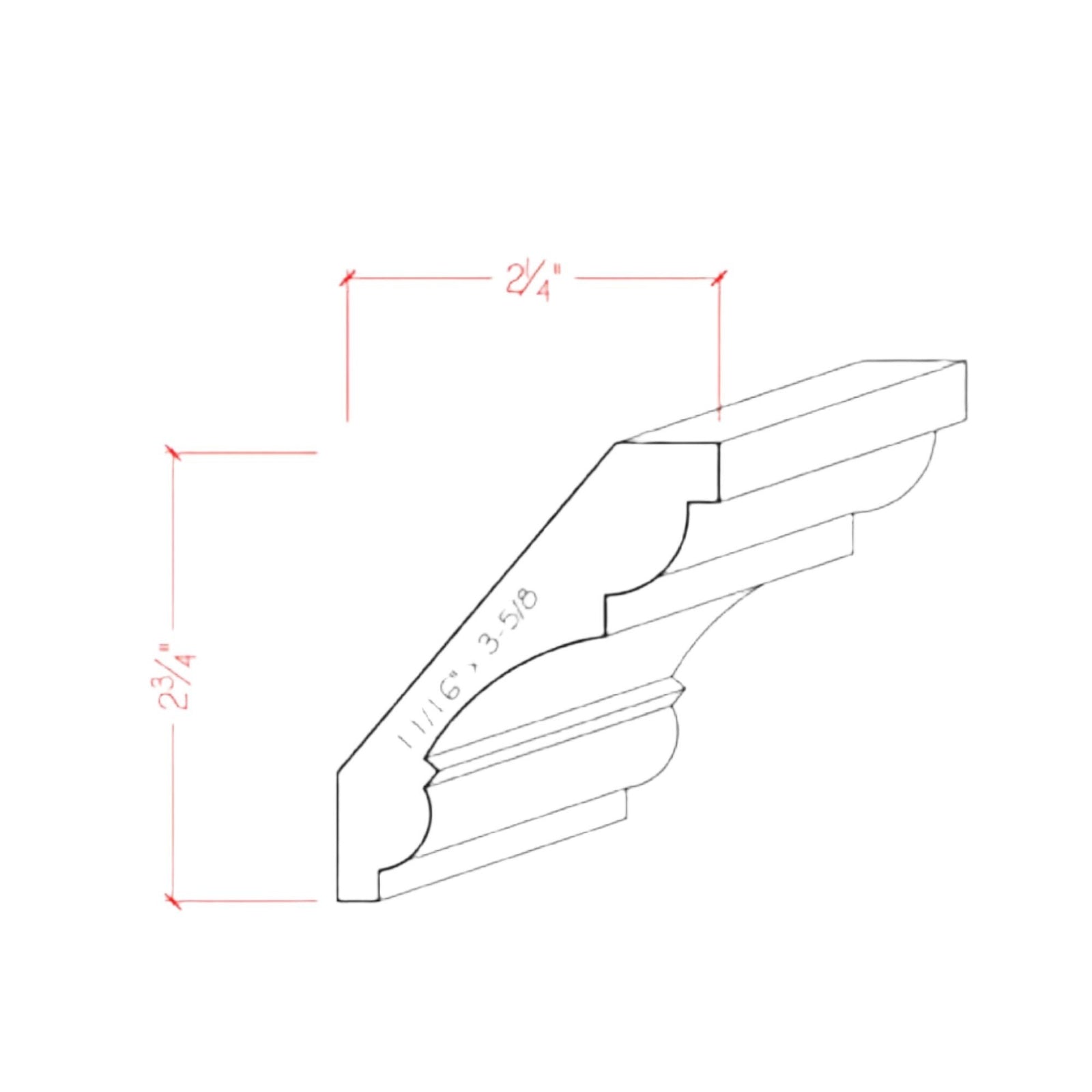 Poplar Crown Moulding Trim EWCR20-P