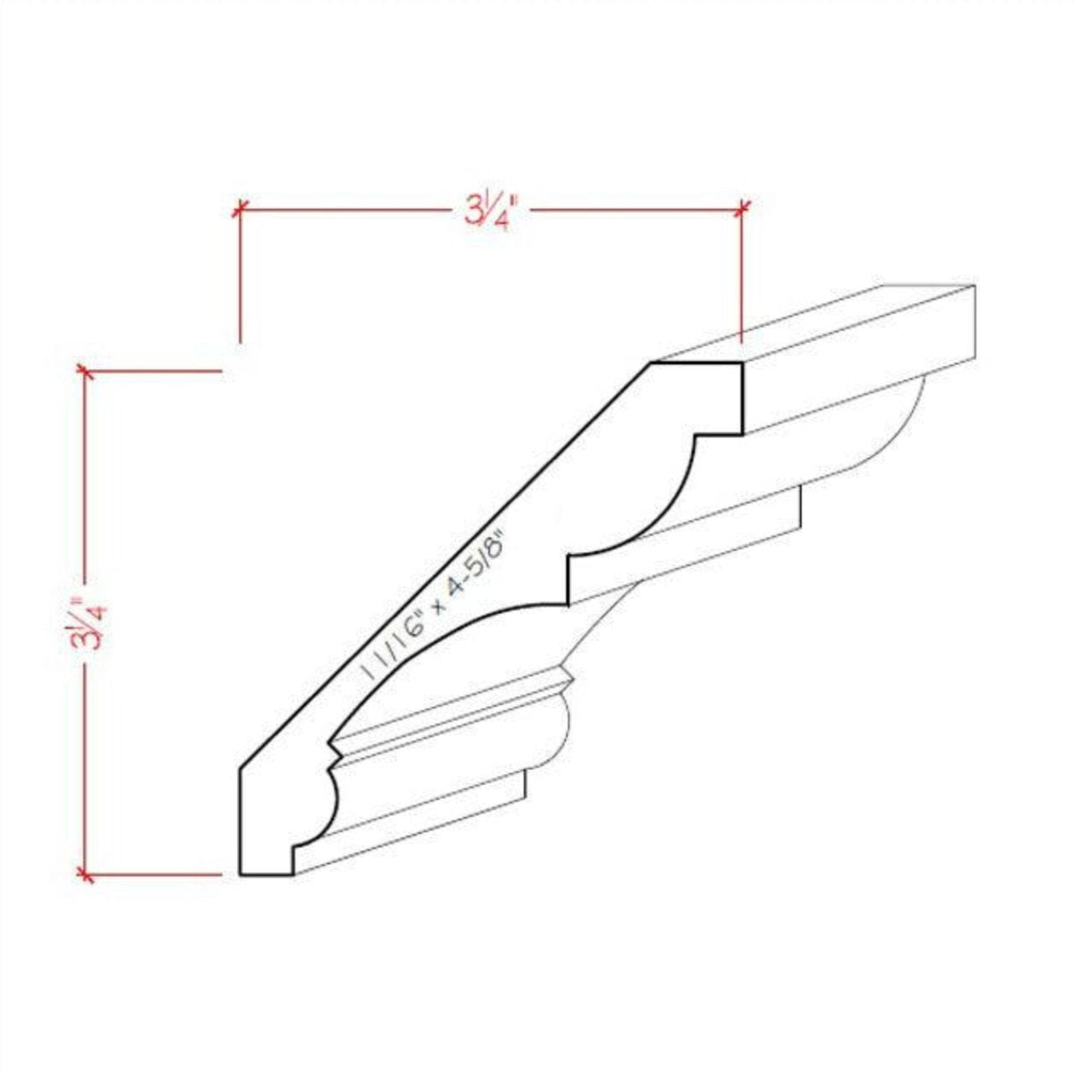 Crown Molding EWCR21 Line Drawing