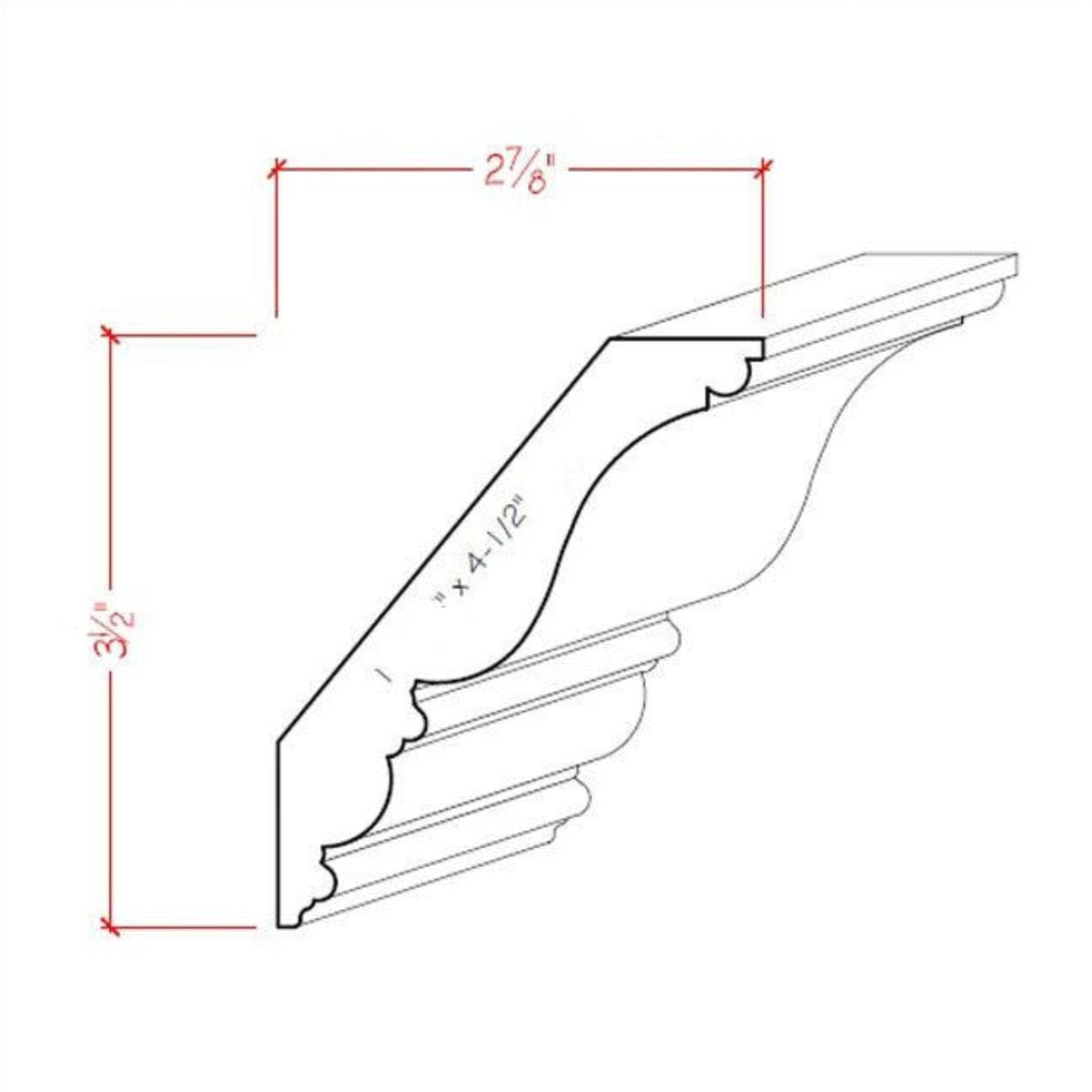 Crown Molding EWCR27 Line Drawing