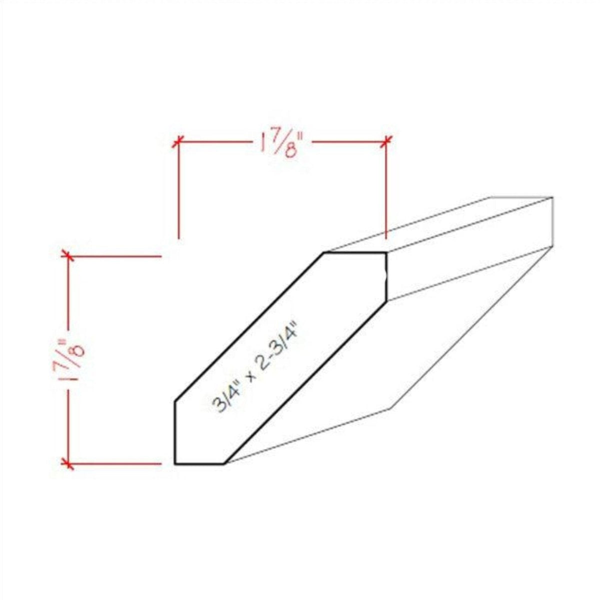 Shaker Crown Molding EWCR37 Line Drawing