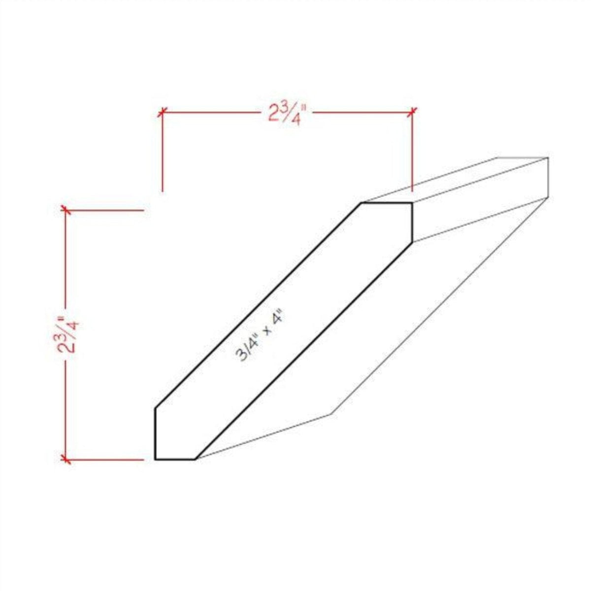 Shaker Crown Molding EWCR38 Line Drawing