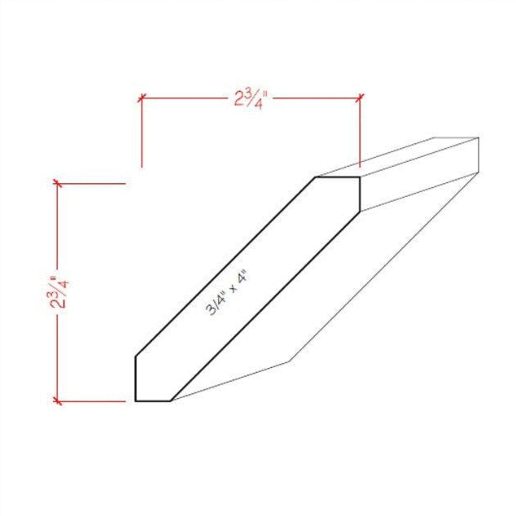 Poplar Shaker Craftsmen Crown Moulding Trim EWCR38-P