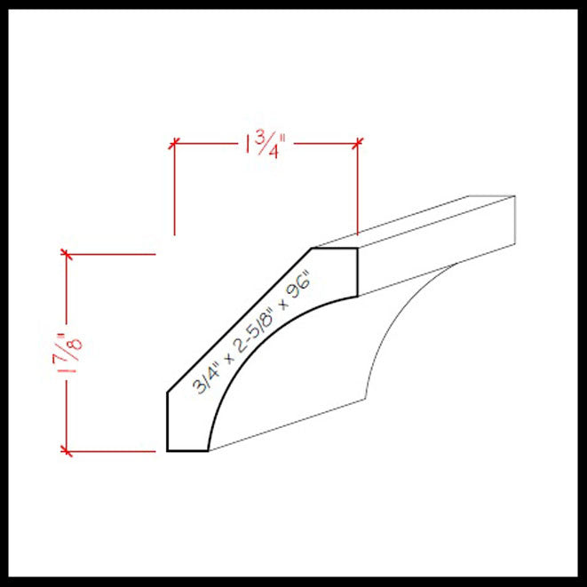 Cove Crown Molding EWCR39 Line Drawing