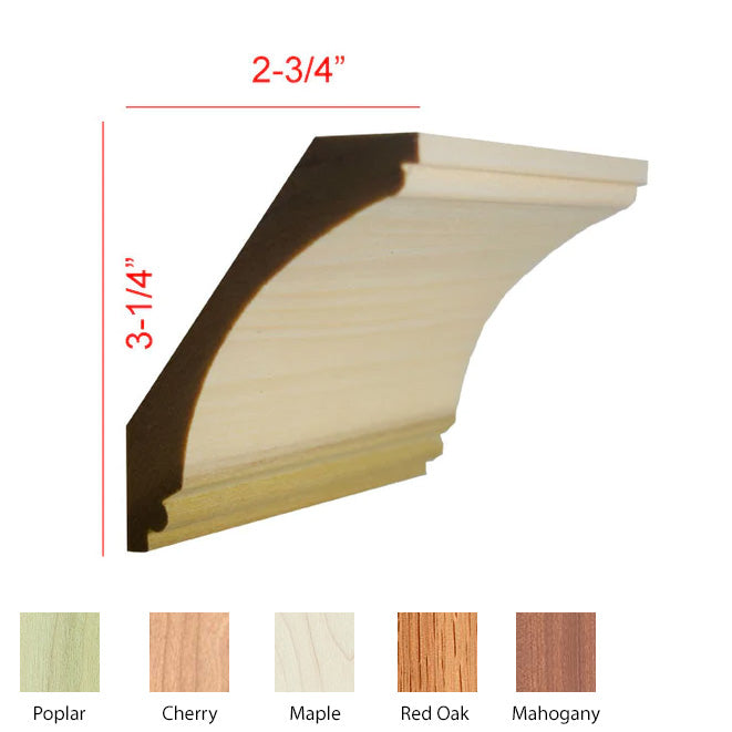 Cove Crown Molding EWCR43 Line Drawing