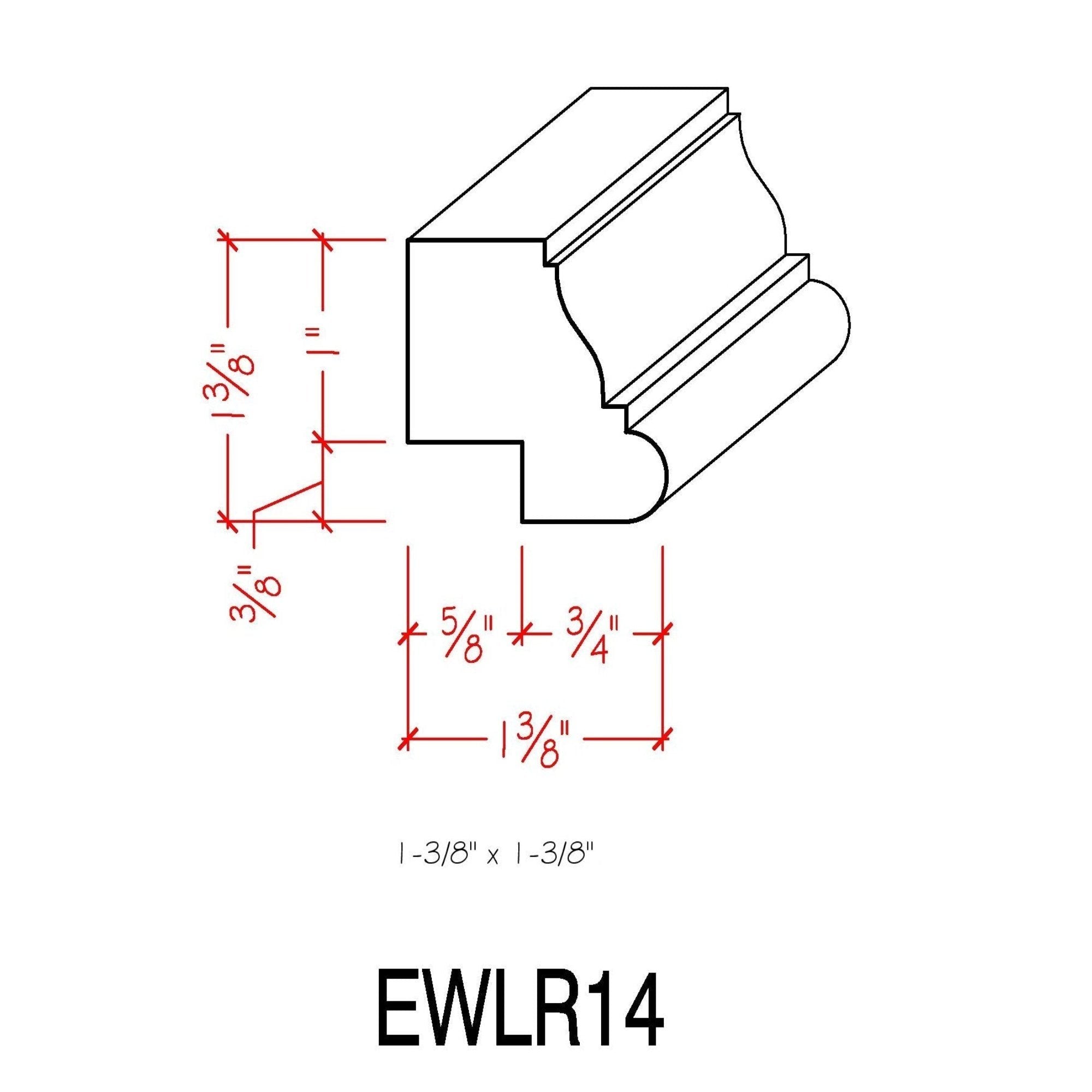 Poplar Kitchen Cabinet Light Rail Nose and Cove Ogea Moulding EWLR14-P