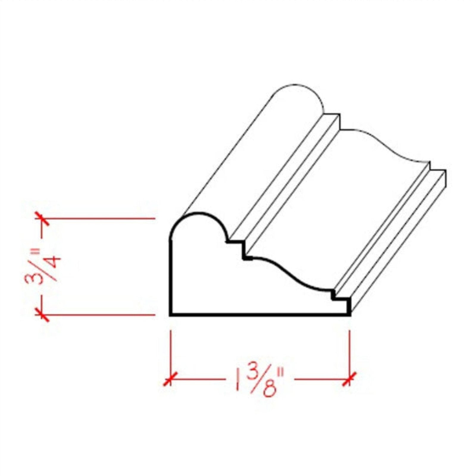 Poplar Panel Moulding Trim EWPM14-P