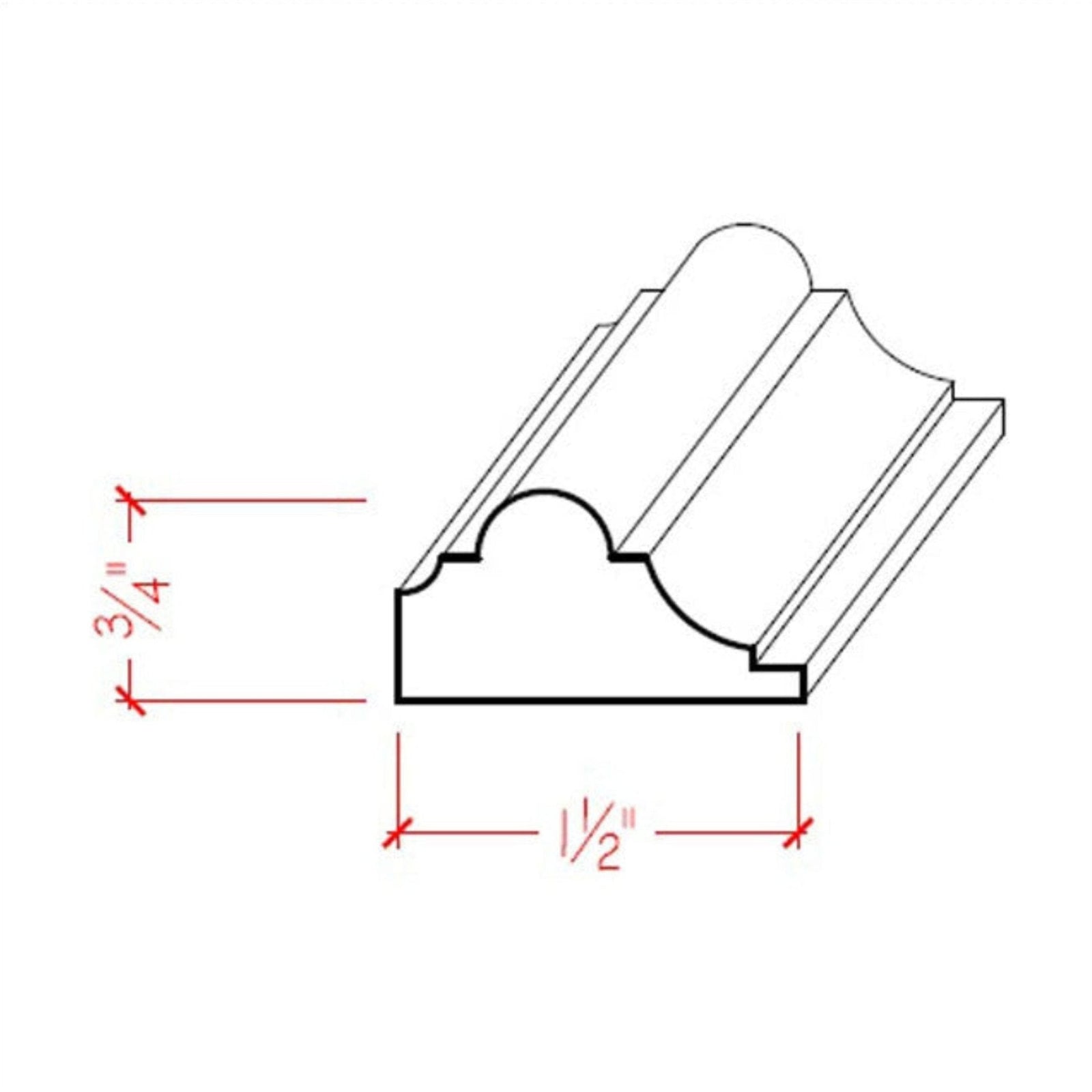 Poplar Nose and Cove Panel Moulding EWPM19-P
