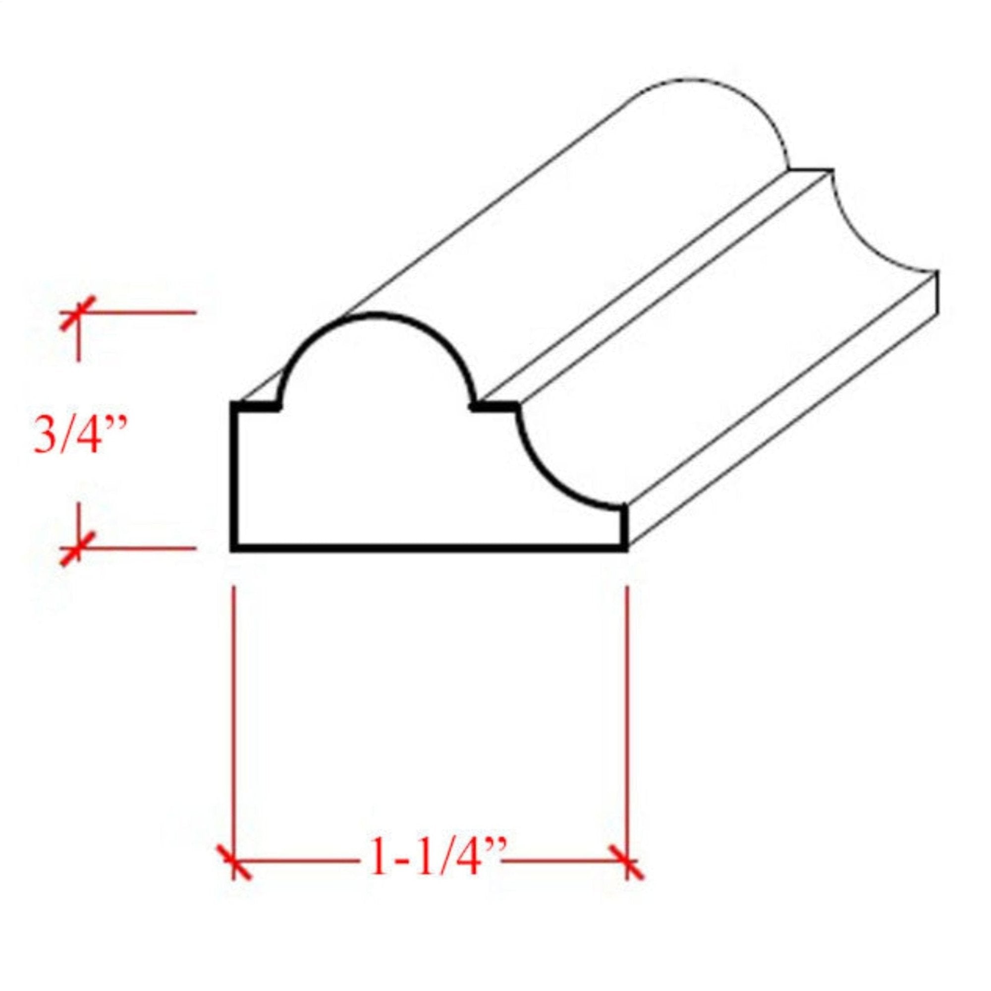 Poplar Nose & Cove Panel Molding Trim EWPM23-P