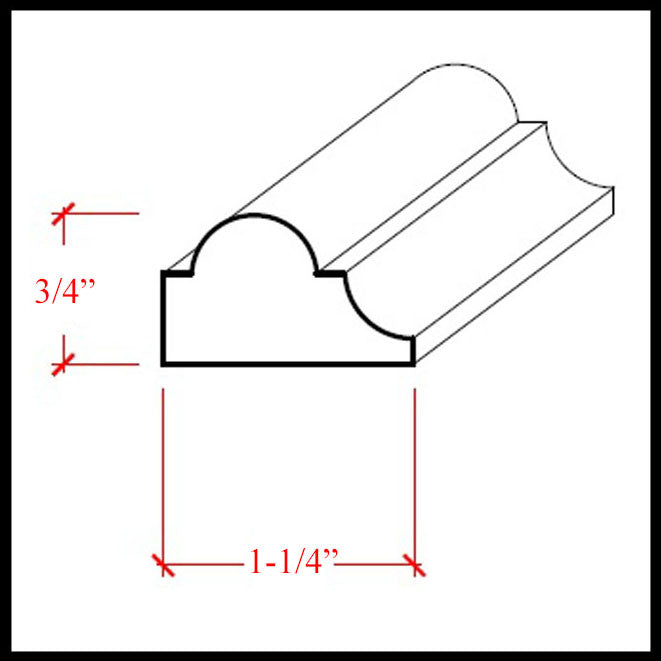 Nose and Cove Molding EWPM23 Line Drawing