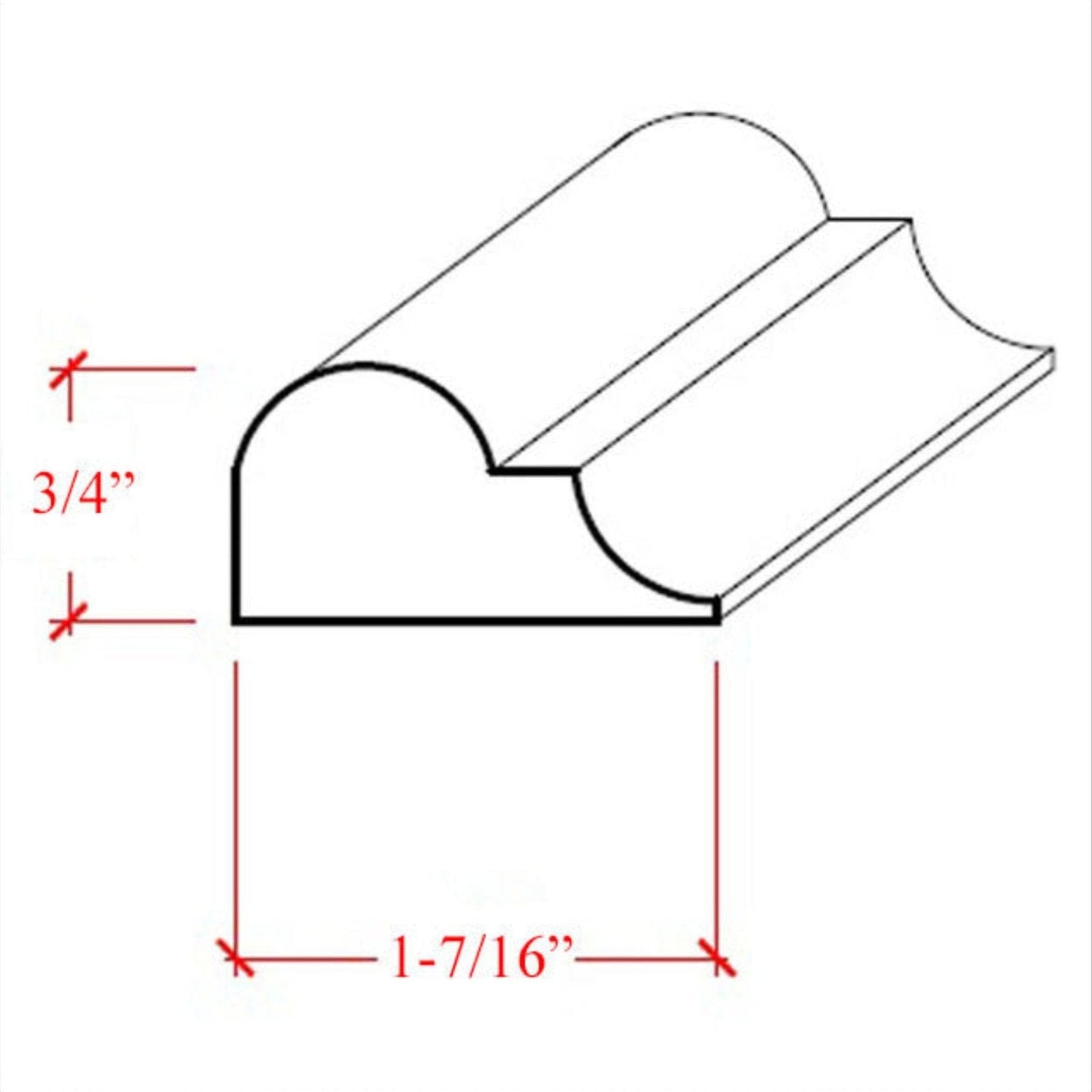 Poplar Nose & Cove Panel Molding Trim EWPM26-P
