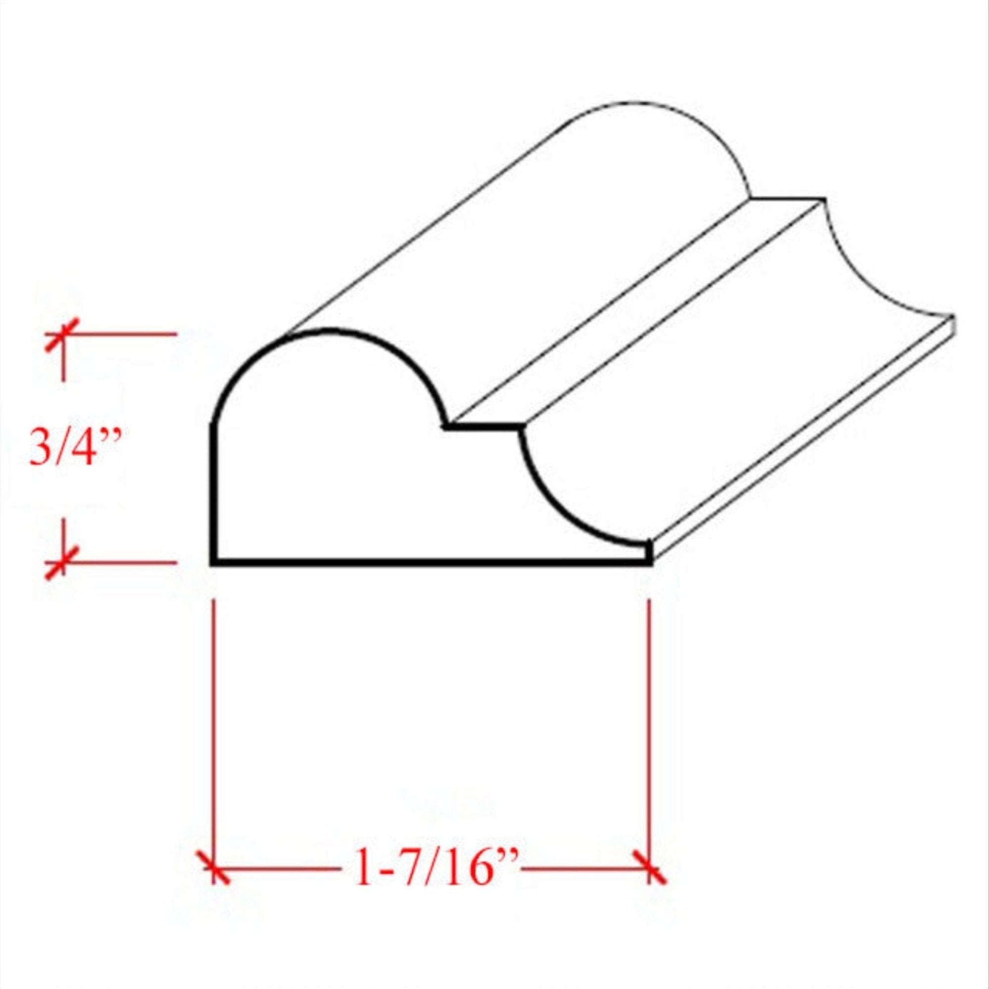 Poplar Nose & Cove Panel Molding Trim EWPM26-P