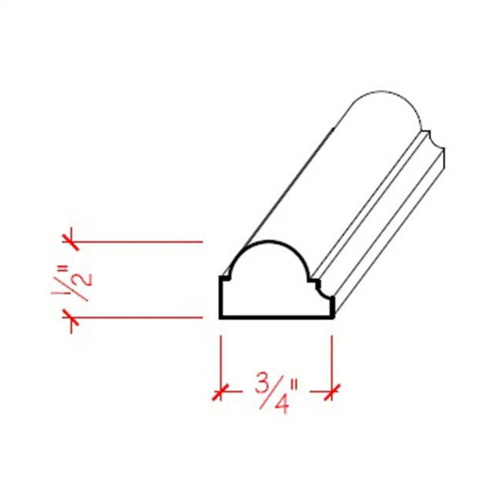 Poplar Mini Nose and Cove Panel Moulding Trim EWPM32-P