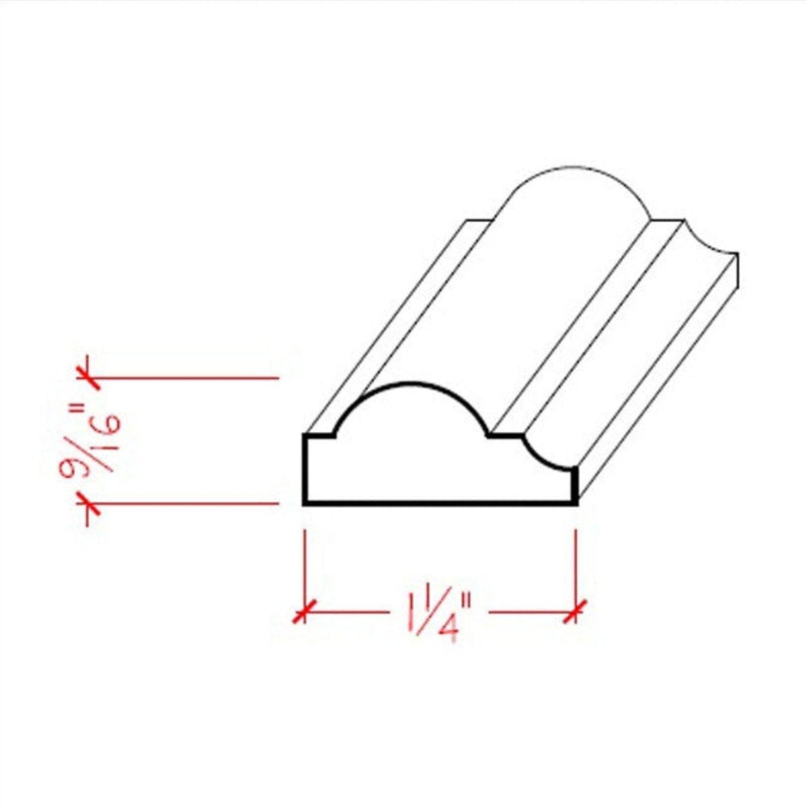 Poplar Nose and Cove Panel Moulding Trim EWPM33-P