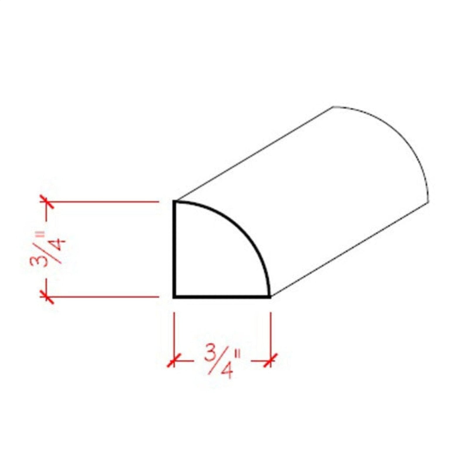 Poplar Quarter Round Moulding Trim EWQR12-P