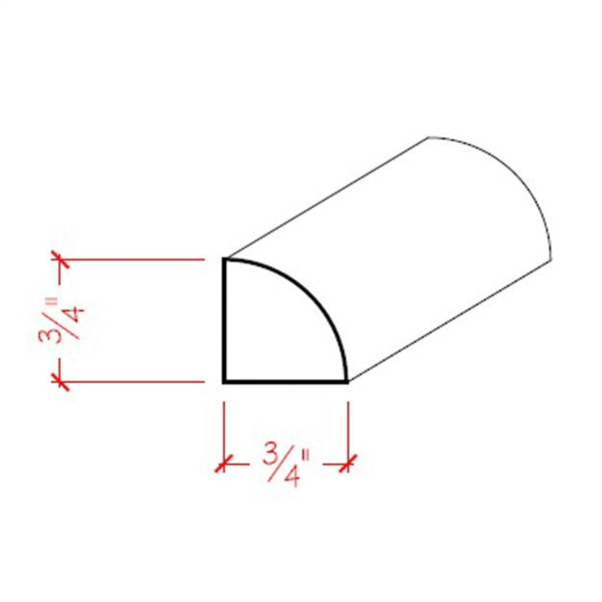 Poplar Quarter Round Moulding Trim EWQR12-P