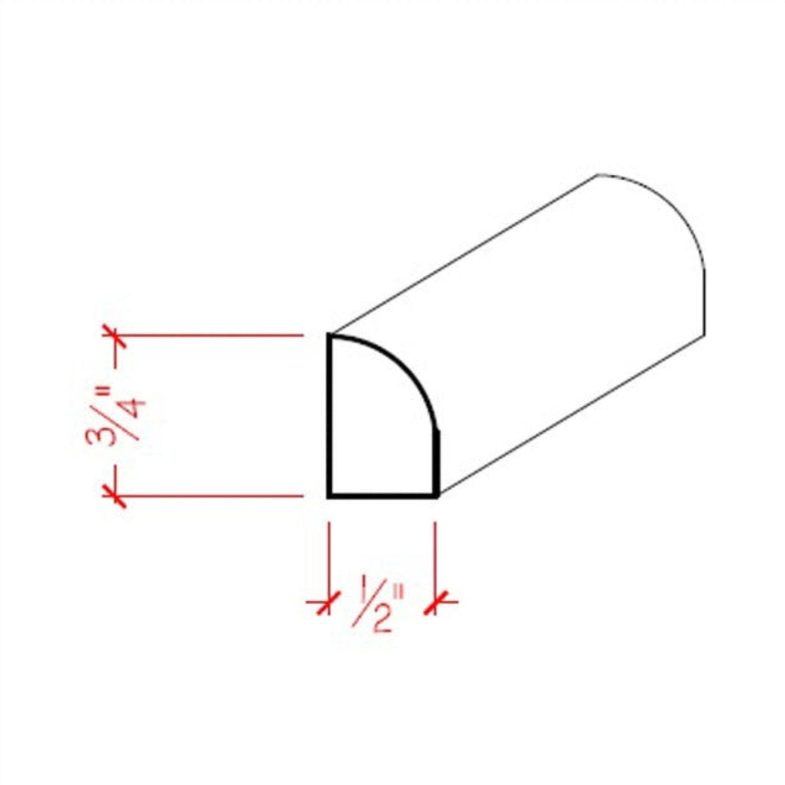 Poplar Quarter Round Moulding Trim EWQR13-P