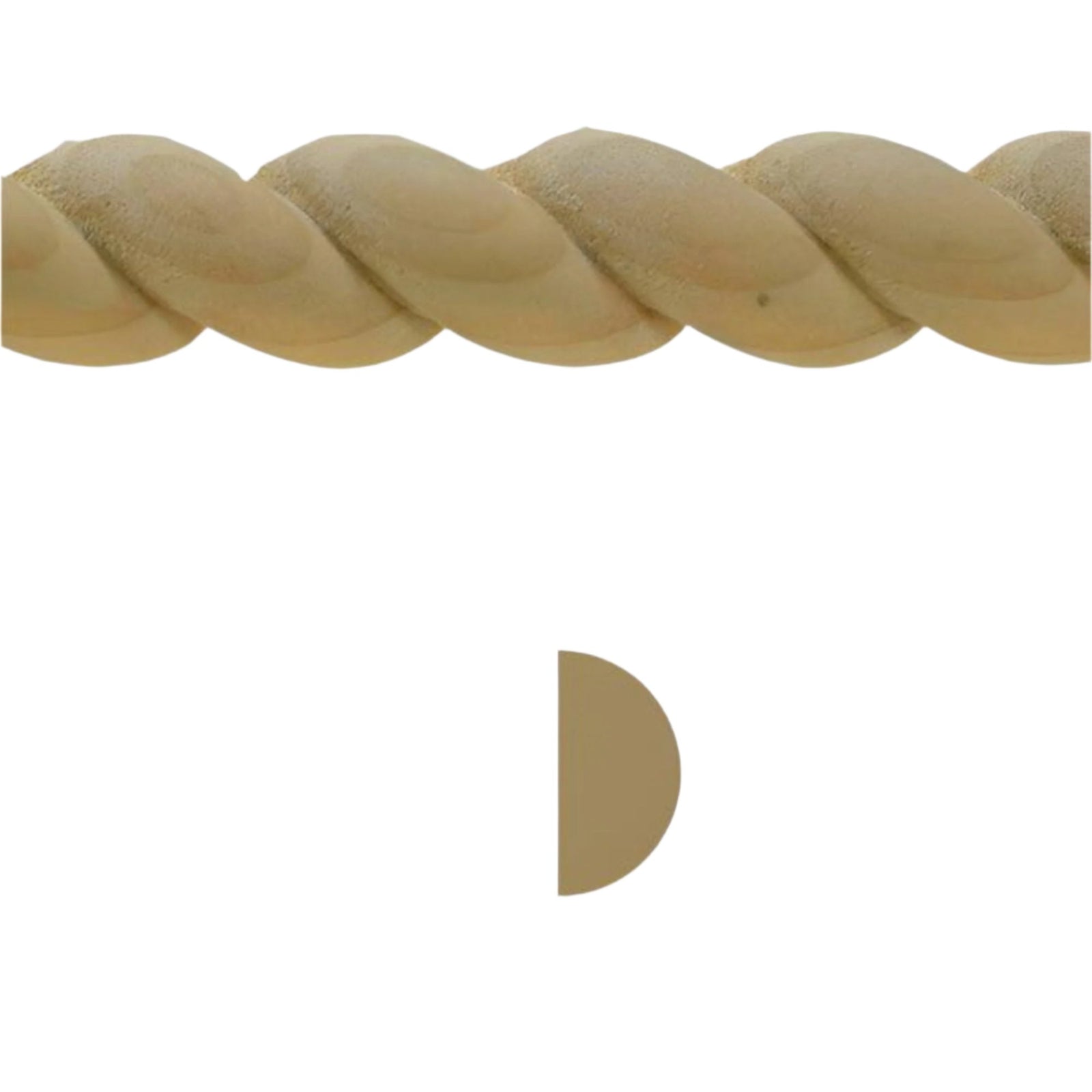 Poplar Wood Rope Molding EWRM12-P