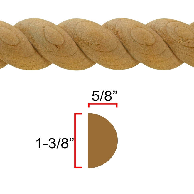 Maple Wood Rope Molding EWRM14