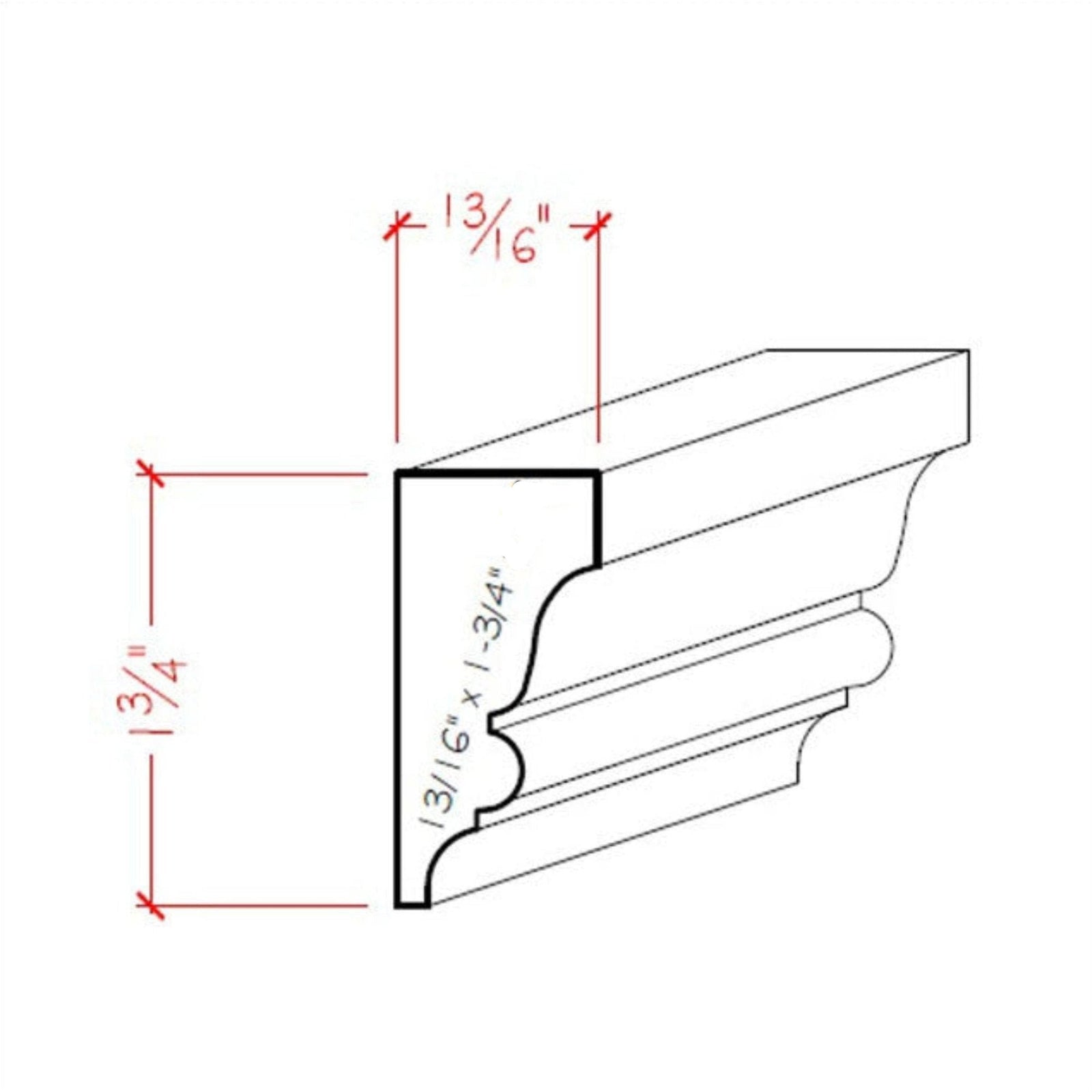 Walnut Solid Wood Crown Molding EWSC11-A