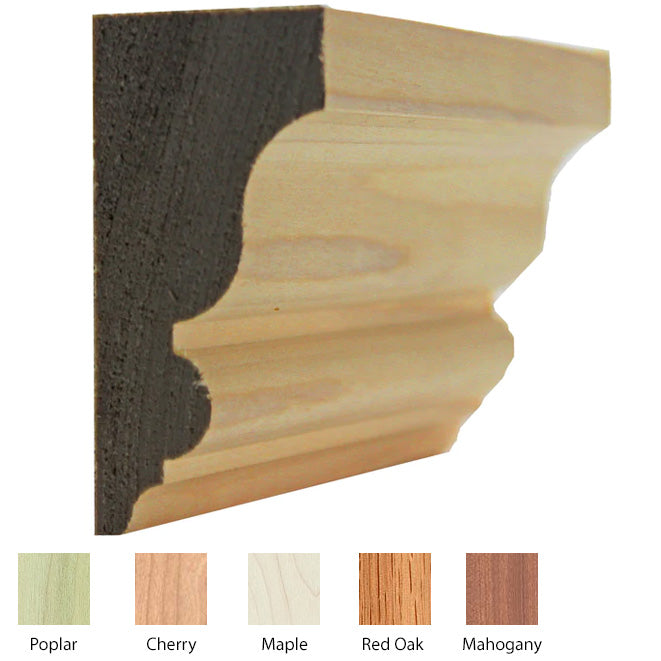 Large Solid Wood Crown Molding EWSC13 Line Drawing